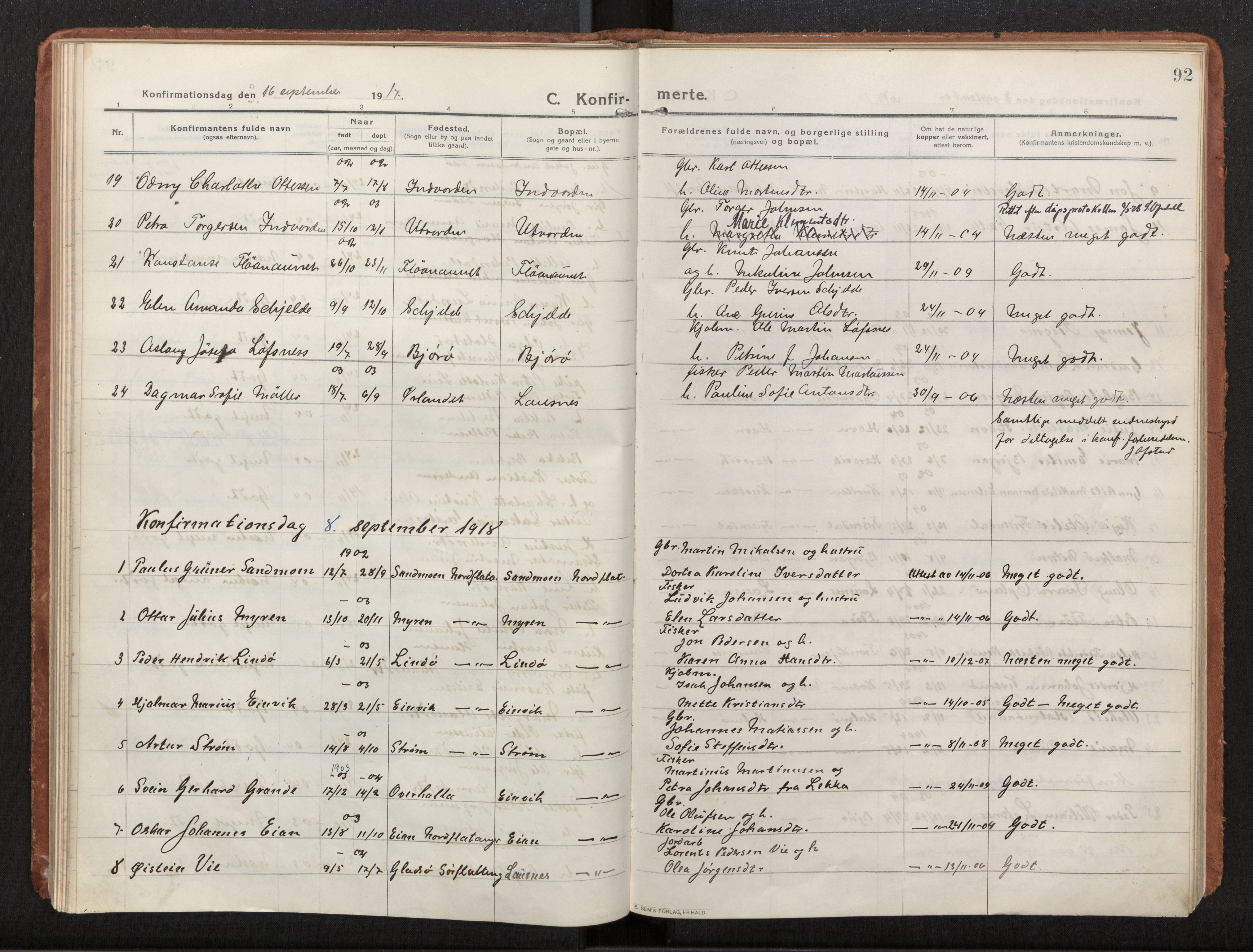 Ministerialprotokoller, klokkerbøker og fødselsregistre - Nord-Trøndelag, AV/SAT-A-1458/772/L0604: Ministerialbok nr. 772A02, 1913-1937, s. 92