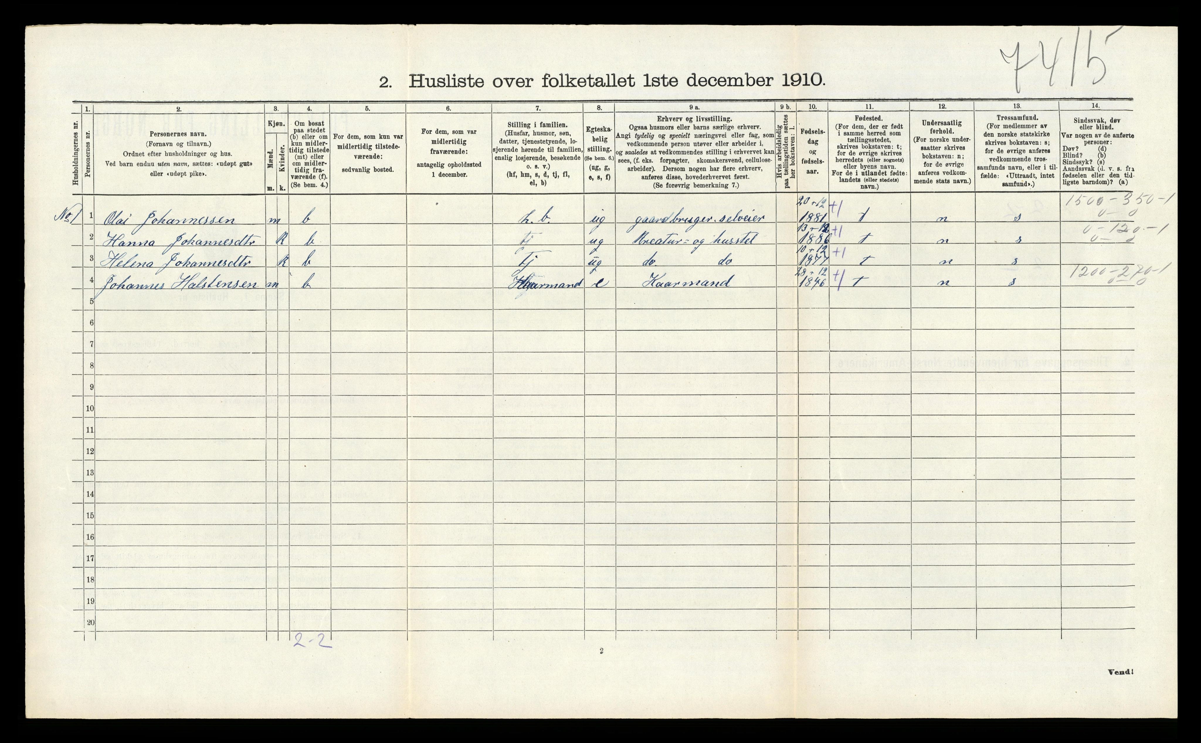 RA, Folketelling 1910 for 1255 Åsane herred, 1910, s. 142