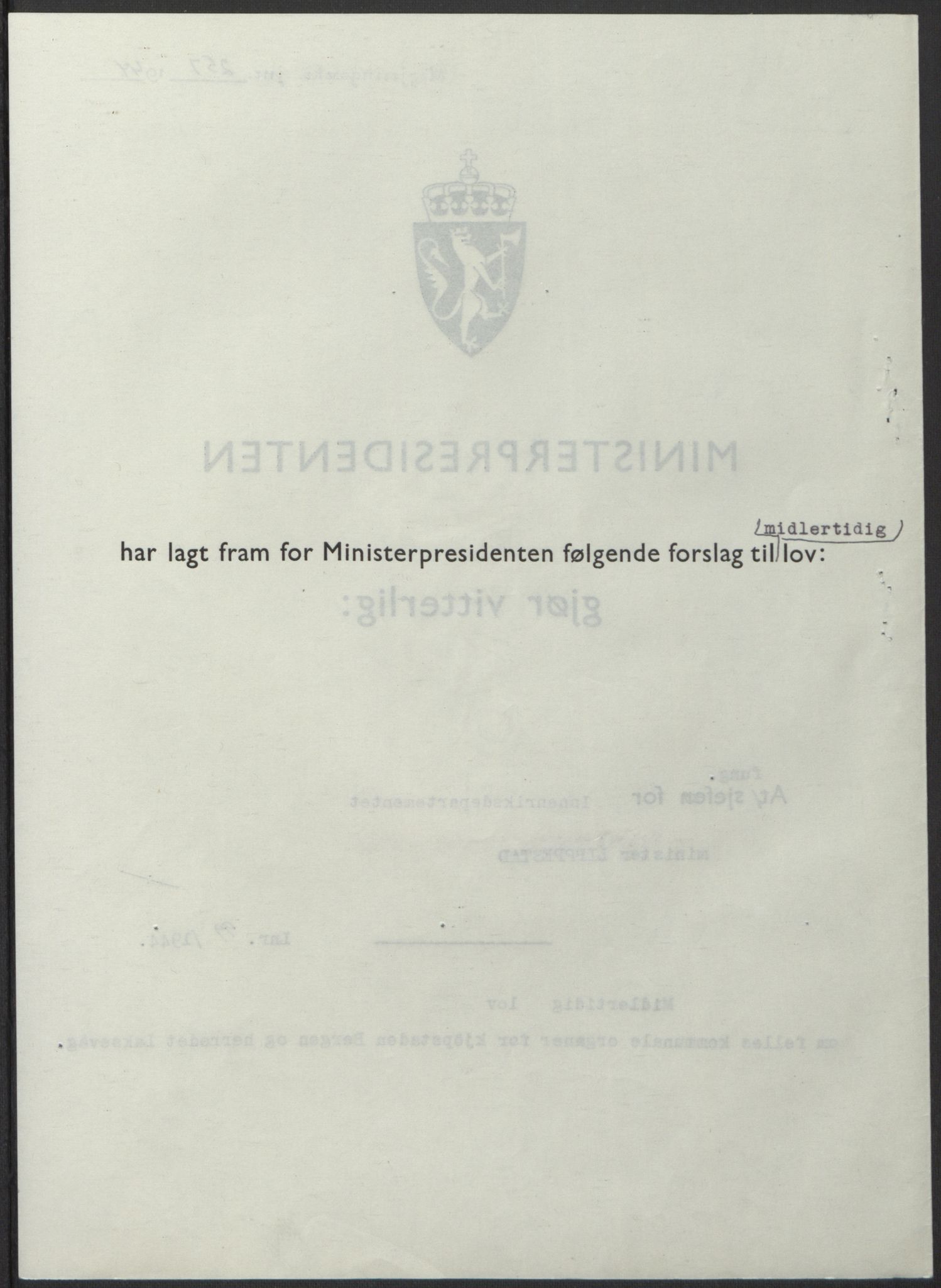 NS-administrasjonen 1940-1945 (Statsrådsekretariatet, de kommisariske statsråder mm), RA/S-4279/D/Db/L0100: Lover, 1944, s. 473