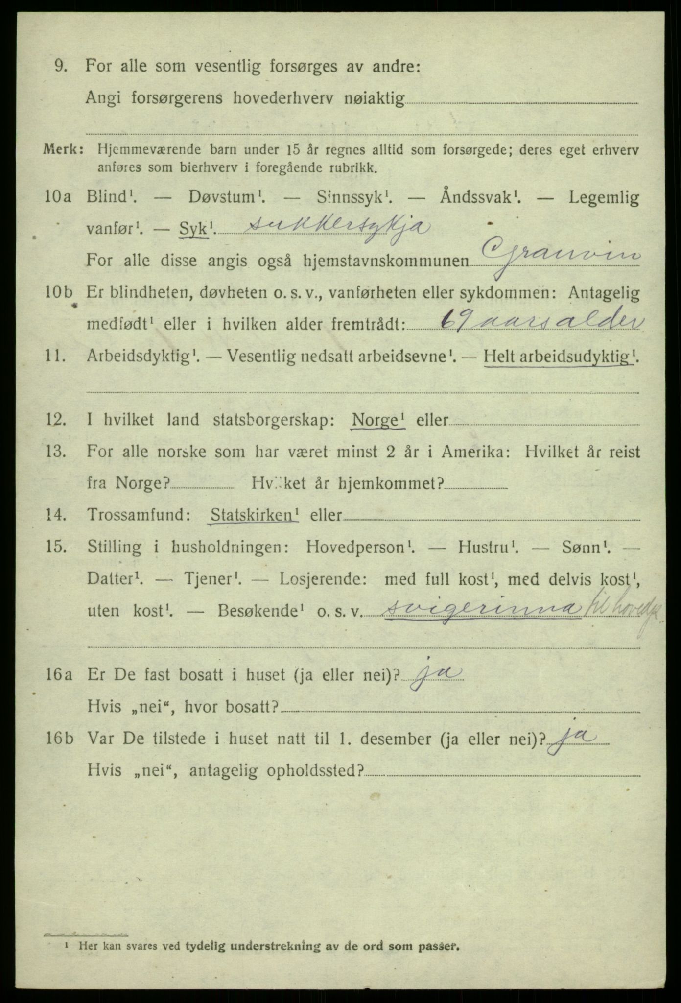 SAB, Folketelling 1920 for 1234 Granvin herred, 1920, s. 2511