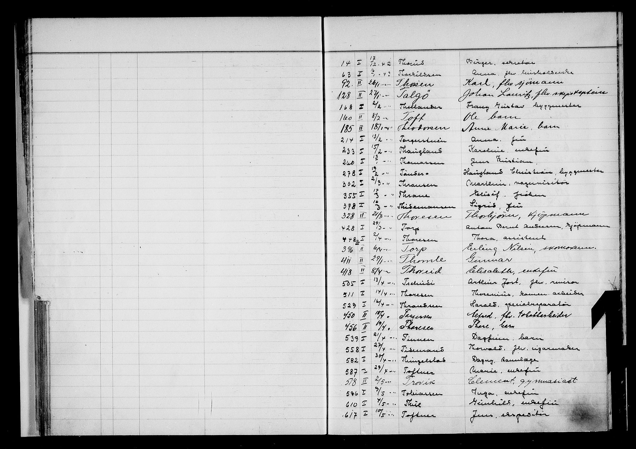 Oslo skifterett, SAO/A-10383/F/Fa/Faa/L0043: Register til dødsfallsprotokollene, 1943