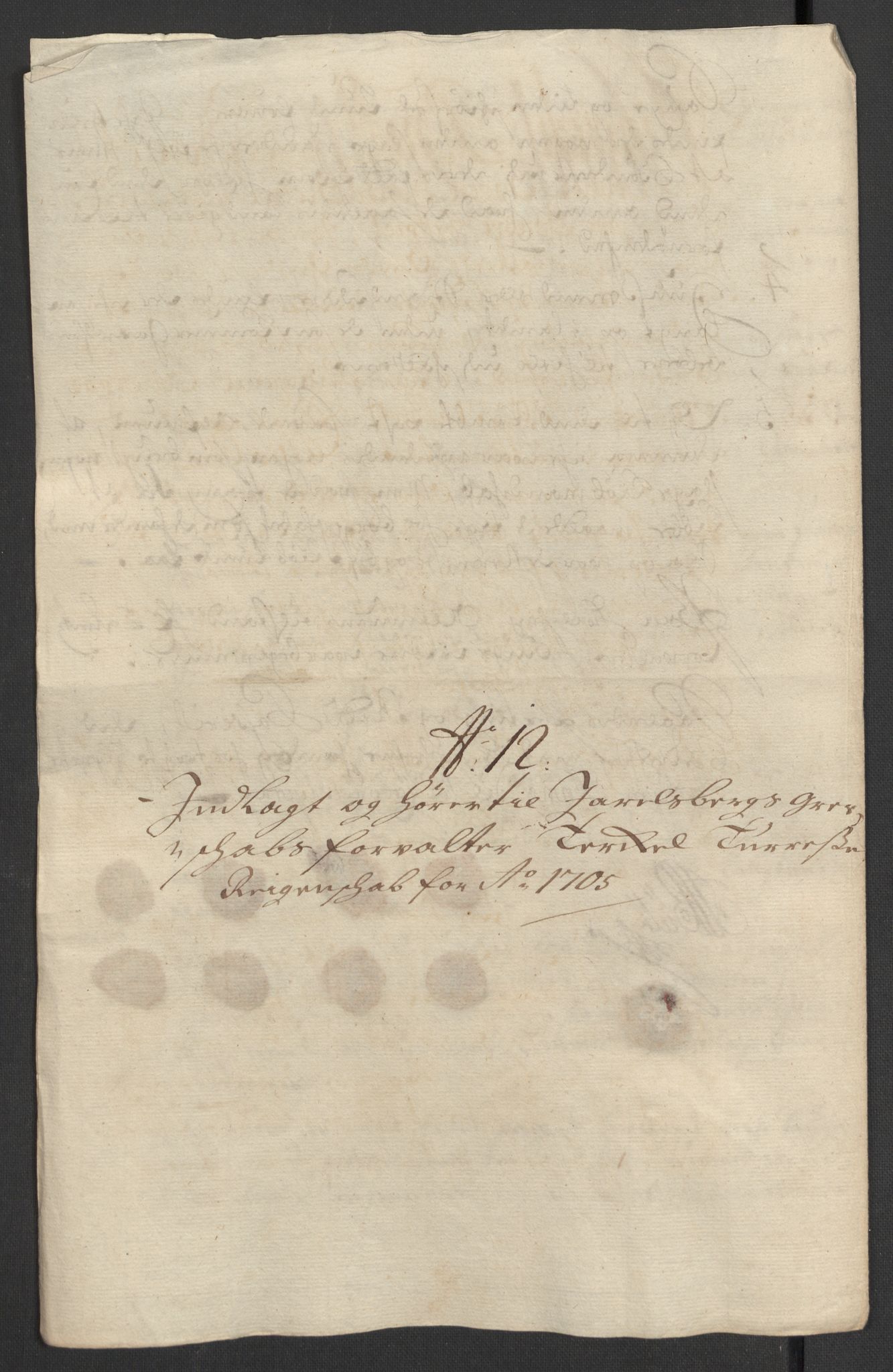 Rentekammeret inntil 1814, Reviderte regnskaper, Fogderegnskap, AV/RA-EA-4092/R32/L1871: Fogderegnskap Jarlsberg grevskap, 1703-1705, s. 551