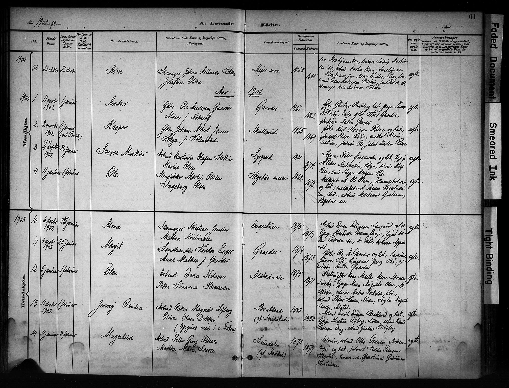 Østre Toten prestekontor, AV/SAH-PREST-104/H/Ha/Haa/L0008: Ministerialbok nr. 8, 1897-1909, s. 61
