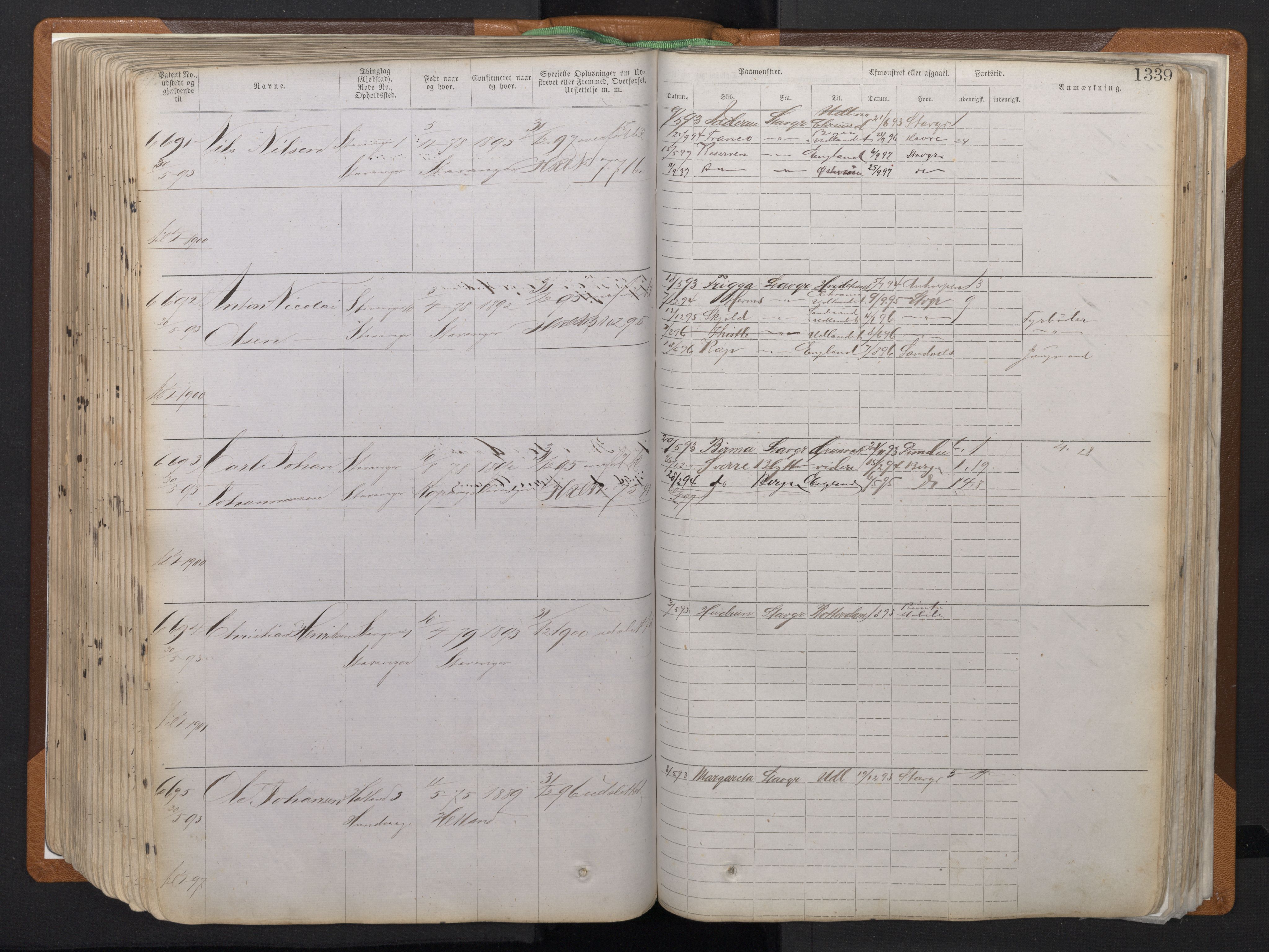 Stavanger sjømannskontor, AV/SAST-A-102006/F/Ff/L0011: Annotasjonsrulle, patentnr. 5225-7180 (dublett), 1887-1900, s. 316