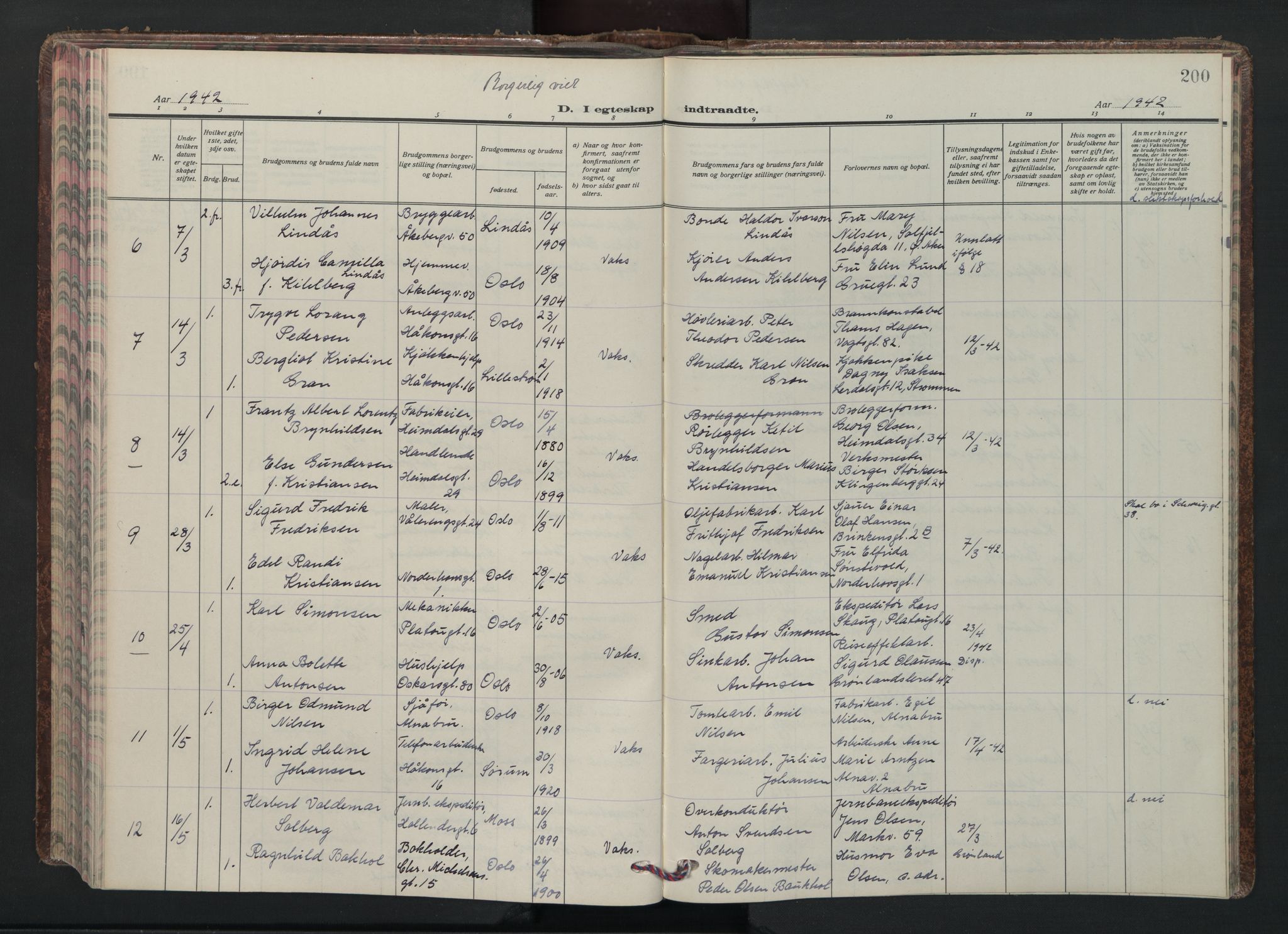 Grønland prestekontor Kirkebøker, AV/SAO-A-10848/F/Fa/L0020: Ministerialbok nr. 20, 1935-1946, s. 200