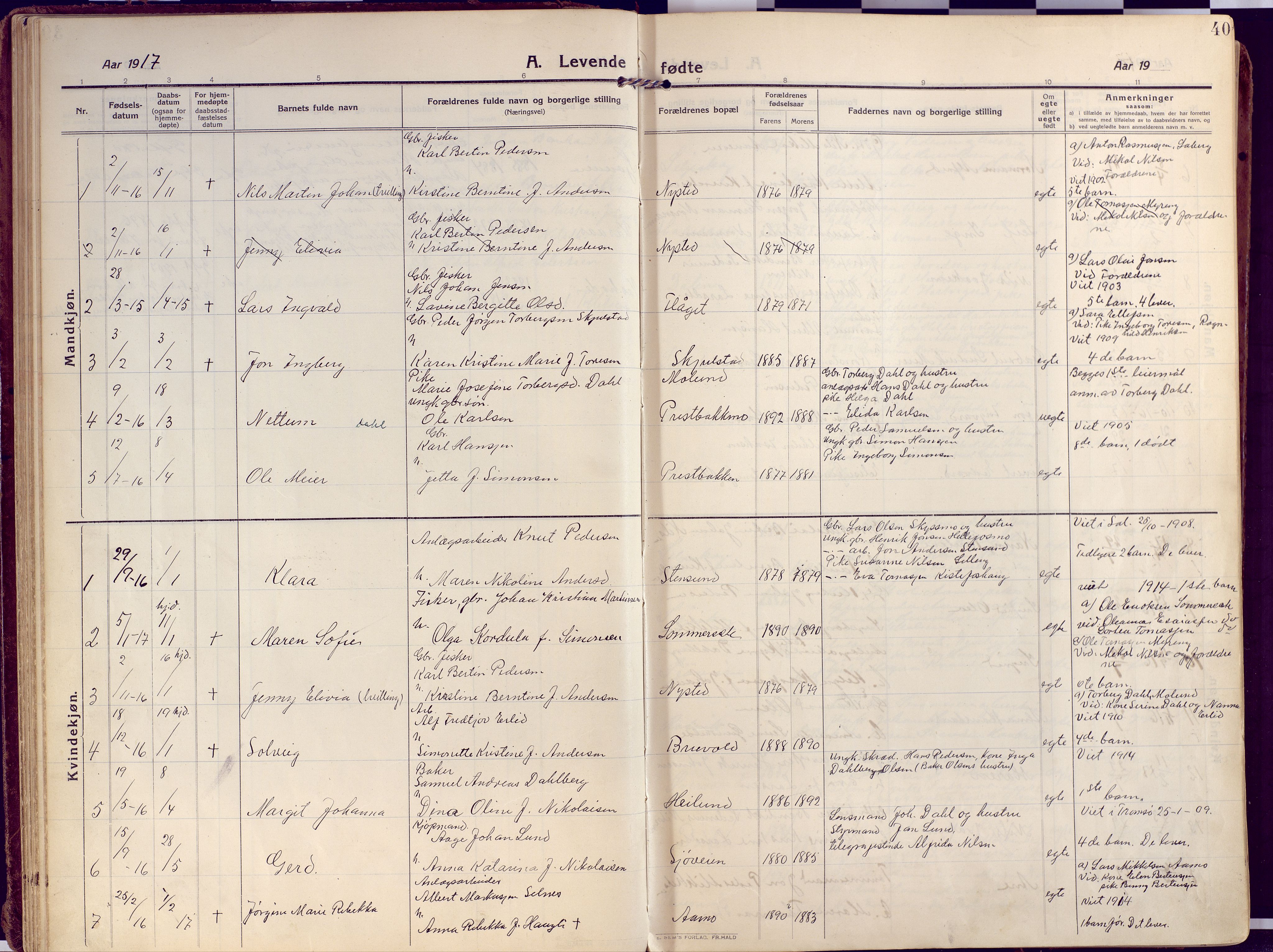 Salangen sokneprestembete, AV/SATØ-S-1324/H/Ha/L0004kirke: Ministerialbok nr. 4, 1912-1927, s. 40