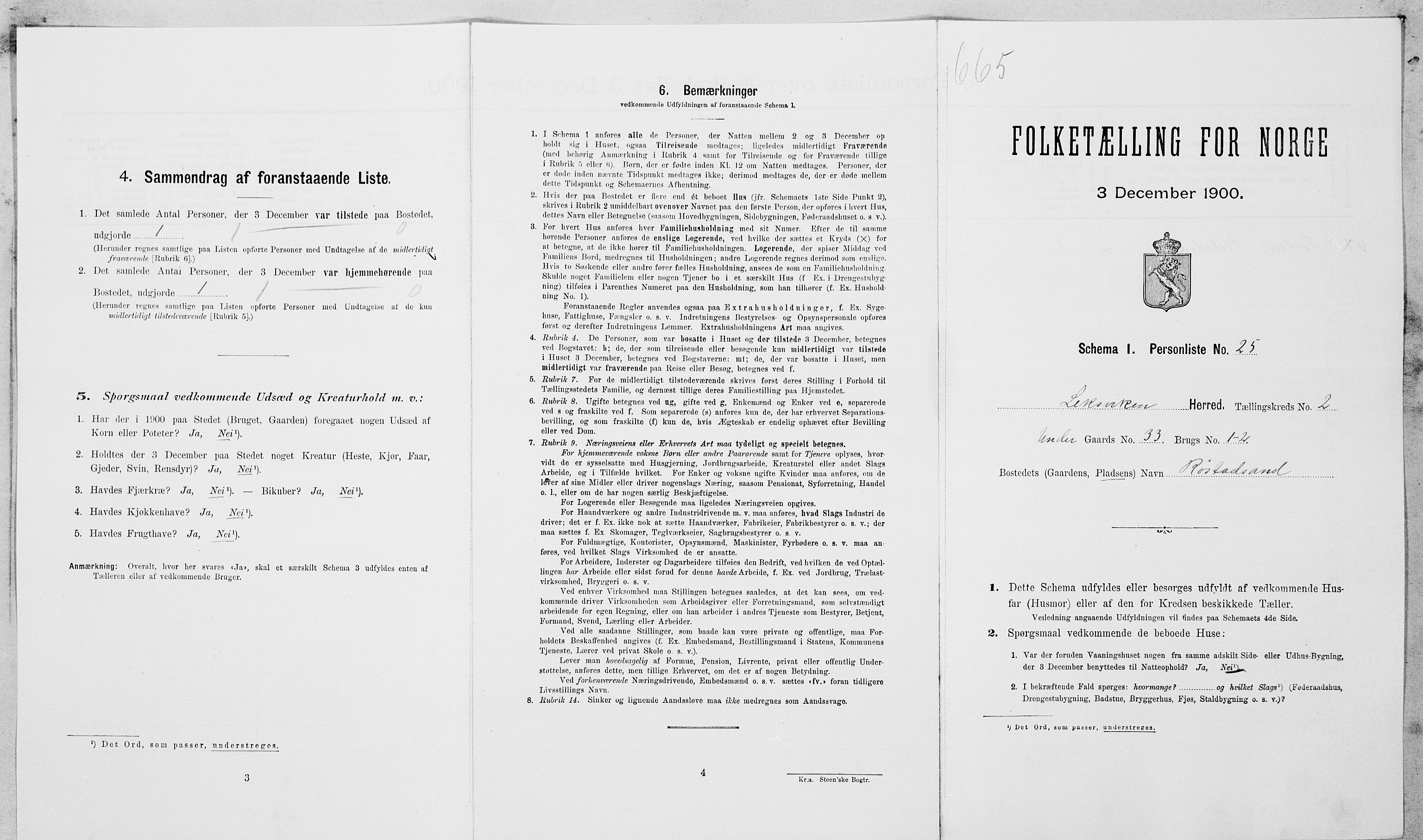SAT, Folketelling 1900 for 1718 Leksvik herred, 1900, s. 210