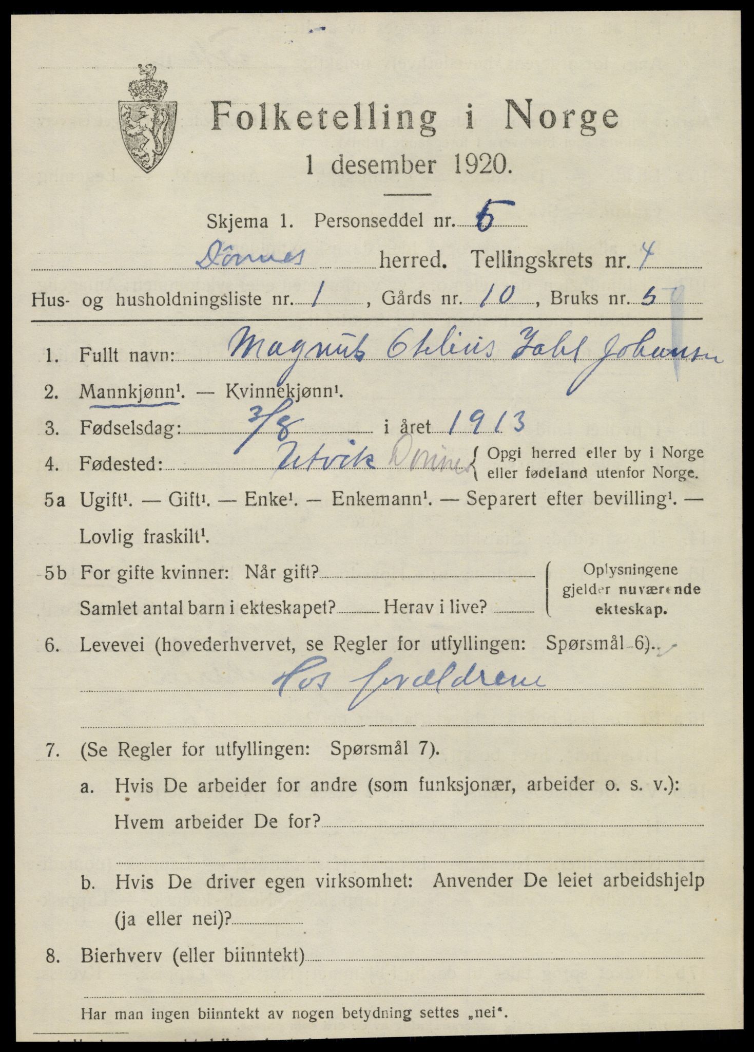 SAT, Folketelling 1920 for 1827 Dønnes herred, 1920, s. 2160