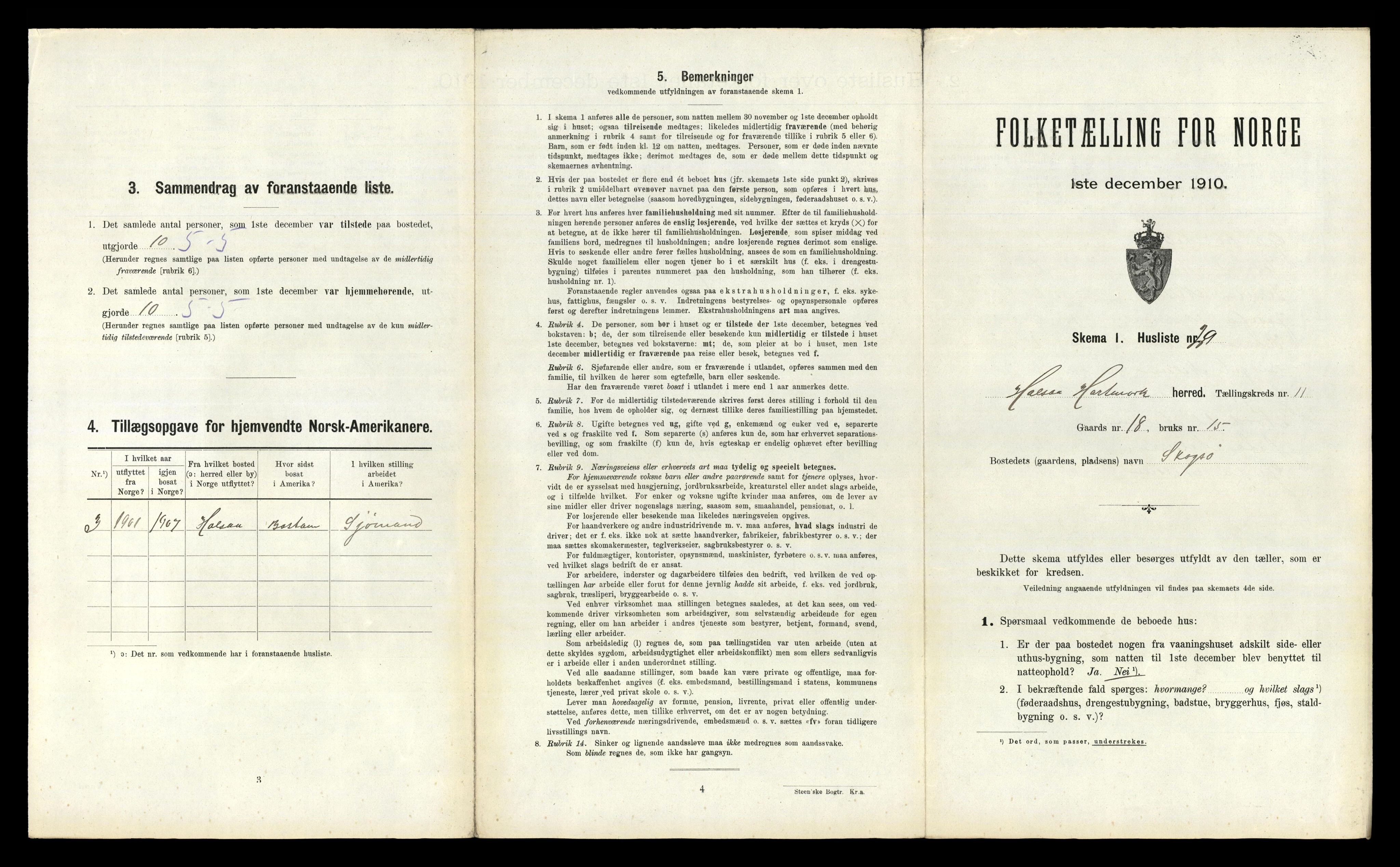 RA, Folketelling 1910 for 1019 Halse og Harkmark herred, 1910, s. 1100