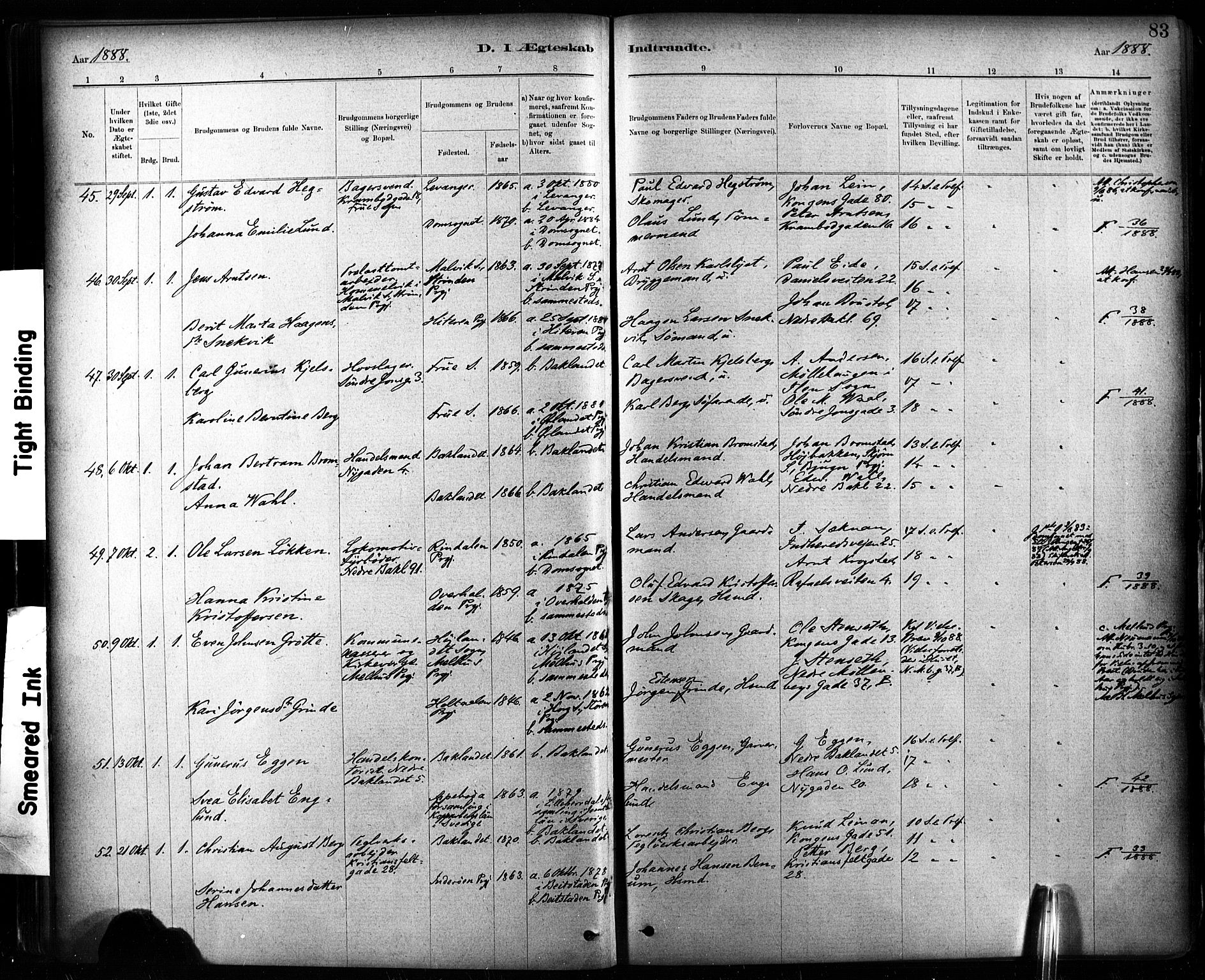 Ministerialprotokoller, klokkerbøker og fødselsregistre - Sør-Trøndelag, AV/SAT-A-1456/604/L0189: Ministerialbok nr. 604A10, 1878-1892, s. 83