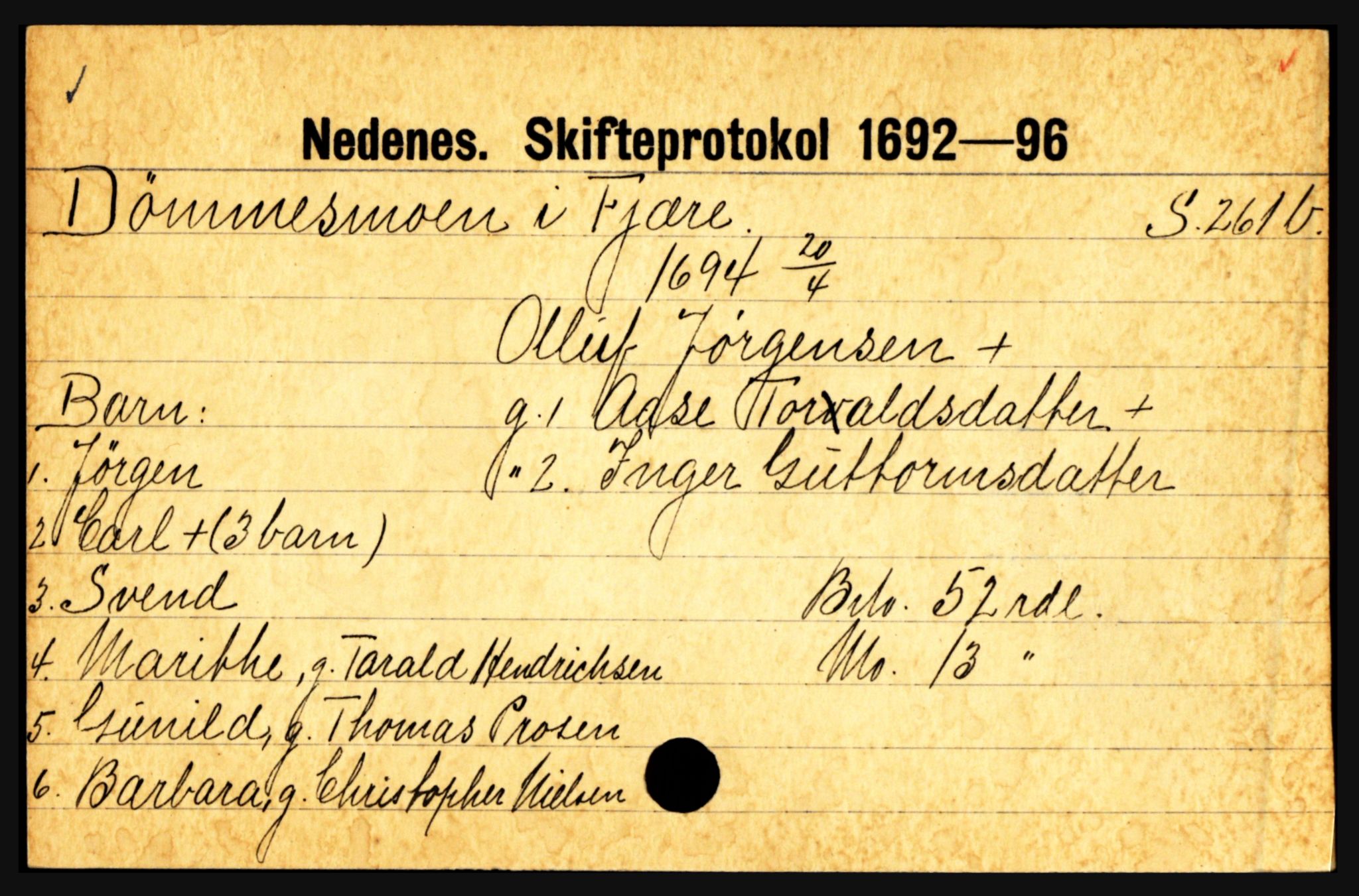 Nedenes sorenskriveri før 1824, AV/SAK-1221-0007/H, s. 5537