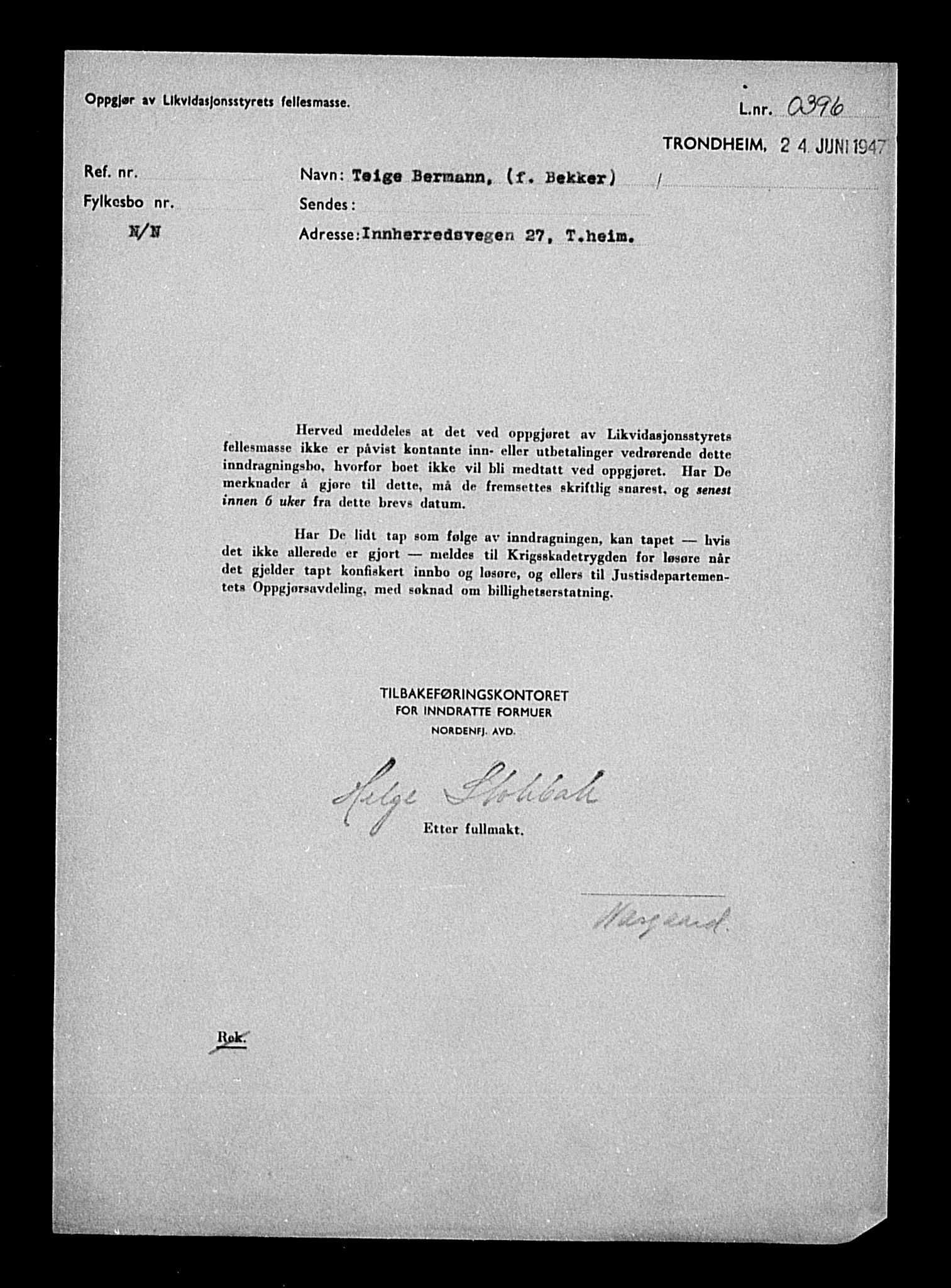 Justisdepartementet, Tilbakeføringskontoret for inndratte formuer, AV/RA-S-1564/H/Hc/Hca/L0892: --, 1945-1947, s. 369