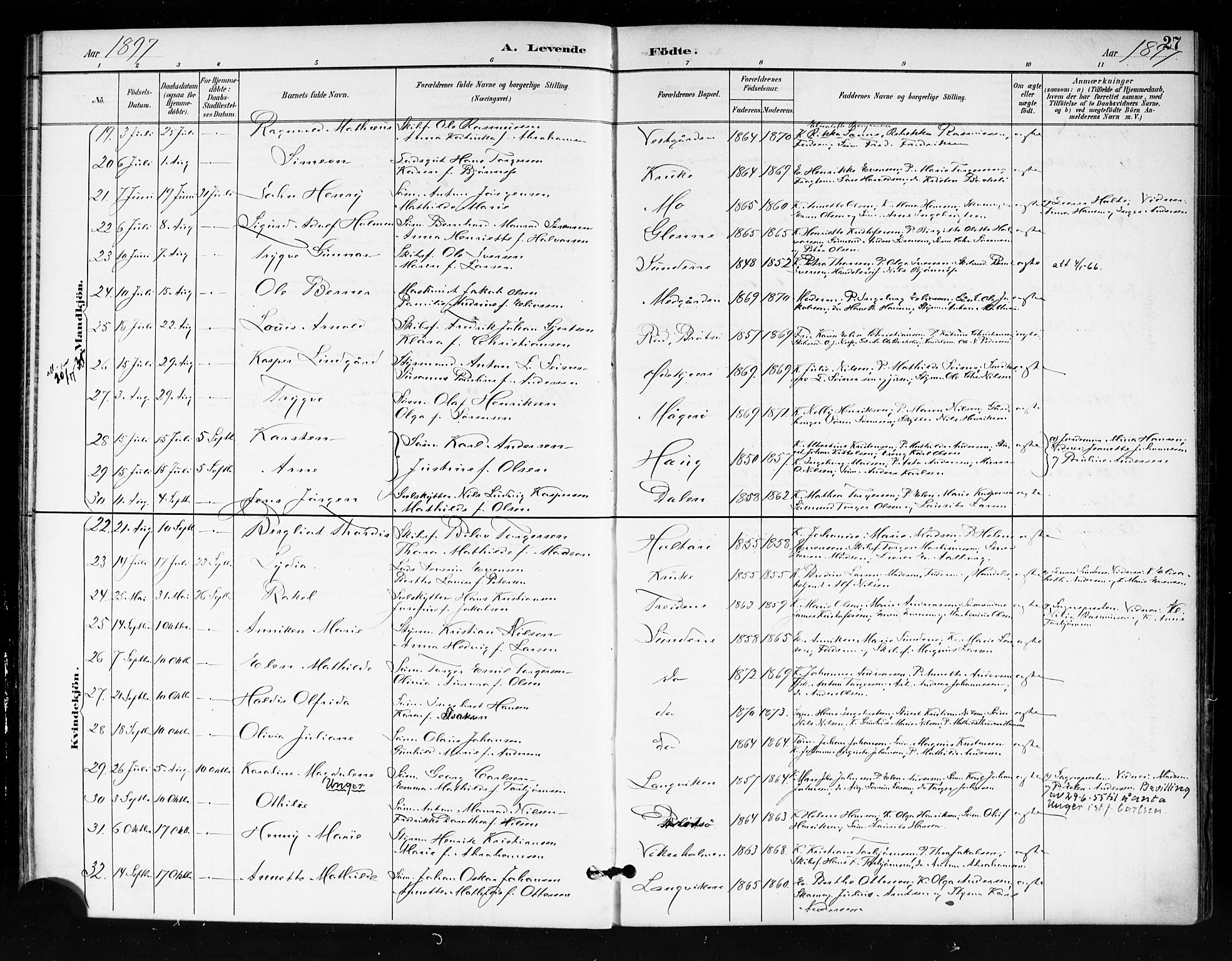 Tjøme kirkebøker, AV/SAKO-A-328/F/Fa/L0003: Ministerialbok nr. I 3, 1891-1900, s. 27