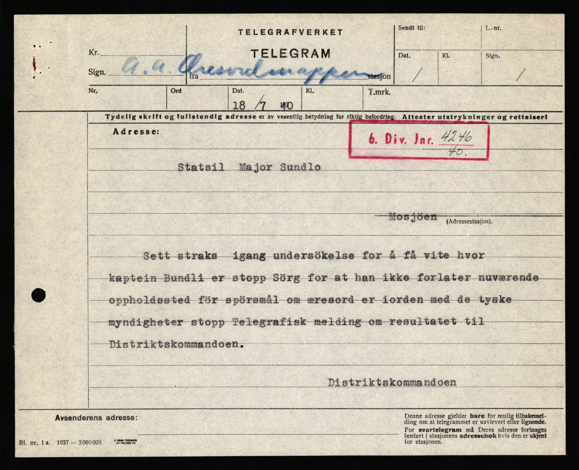 Forsvaret, Forsvarets krigshistoriske avdeling, AV/RA-RAFA-2017/Y/Yf/L0198: II-C-11-2100  -  Kapitulasjonen i 1940, 1940, s. 506