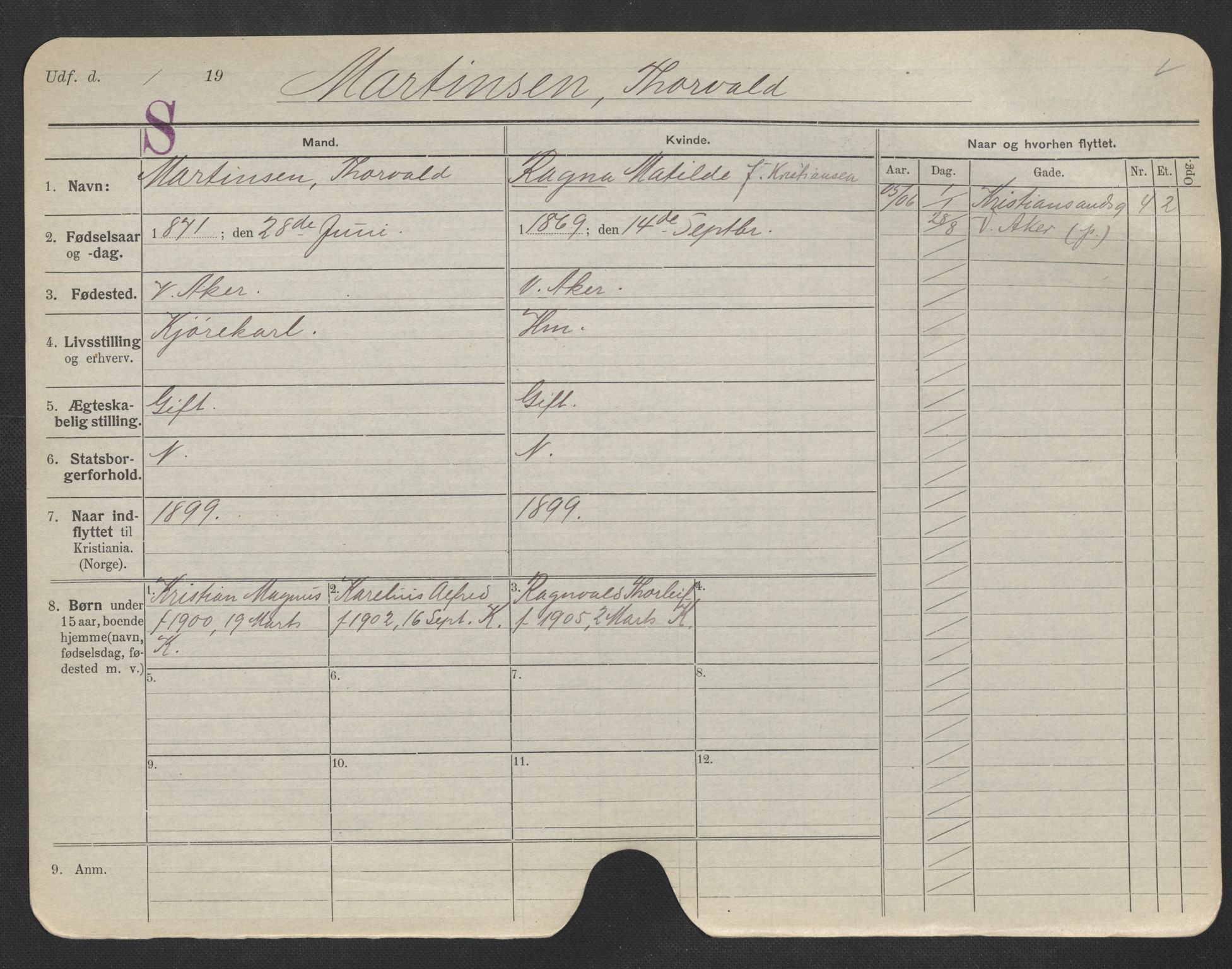 Oslo folkeregister, Registerkort, AV/SAO-A-11715/F/Fa/Fac/L0007: Menn, 1906-1914, s. 611a