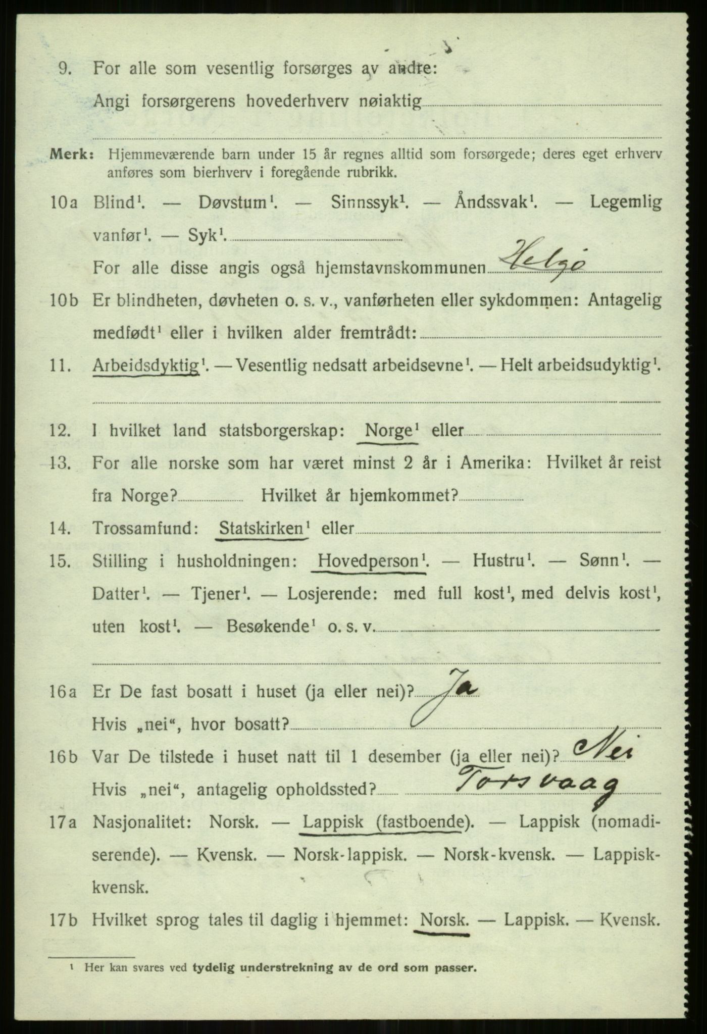 SATØ, Folketelling 1920 for 1935 Helgøy herred, 1920, s. 853