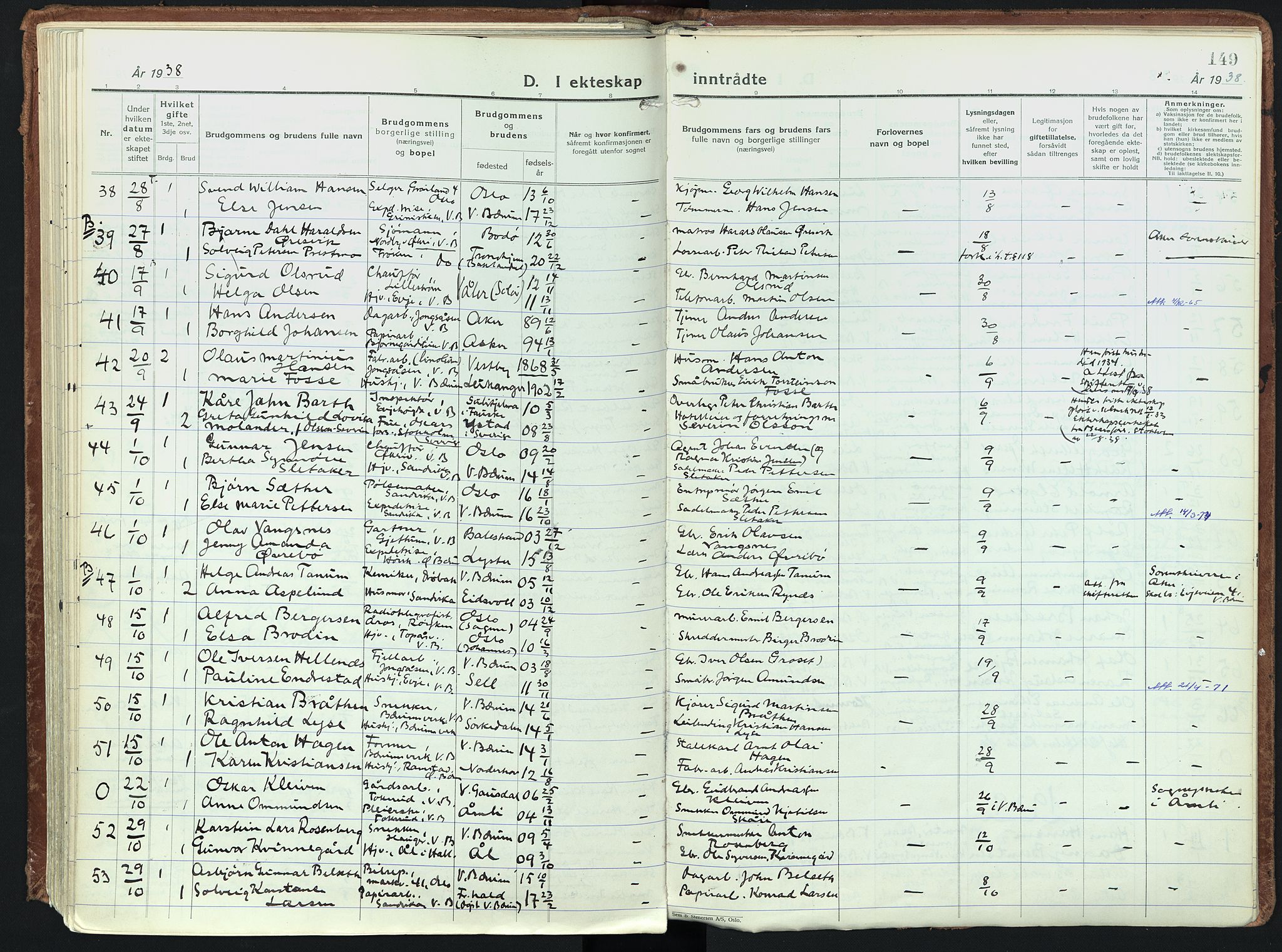 Vestre Bærum prestekontor Kirkebøker, AV/SAO-A-10209a/F/Fa/L0006: Ministerialbok nr. 6, 1931-1947, s. 149