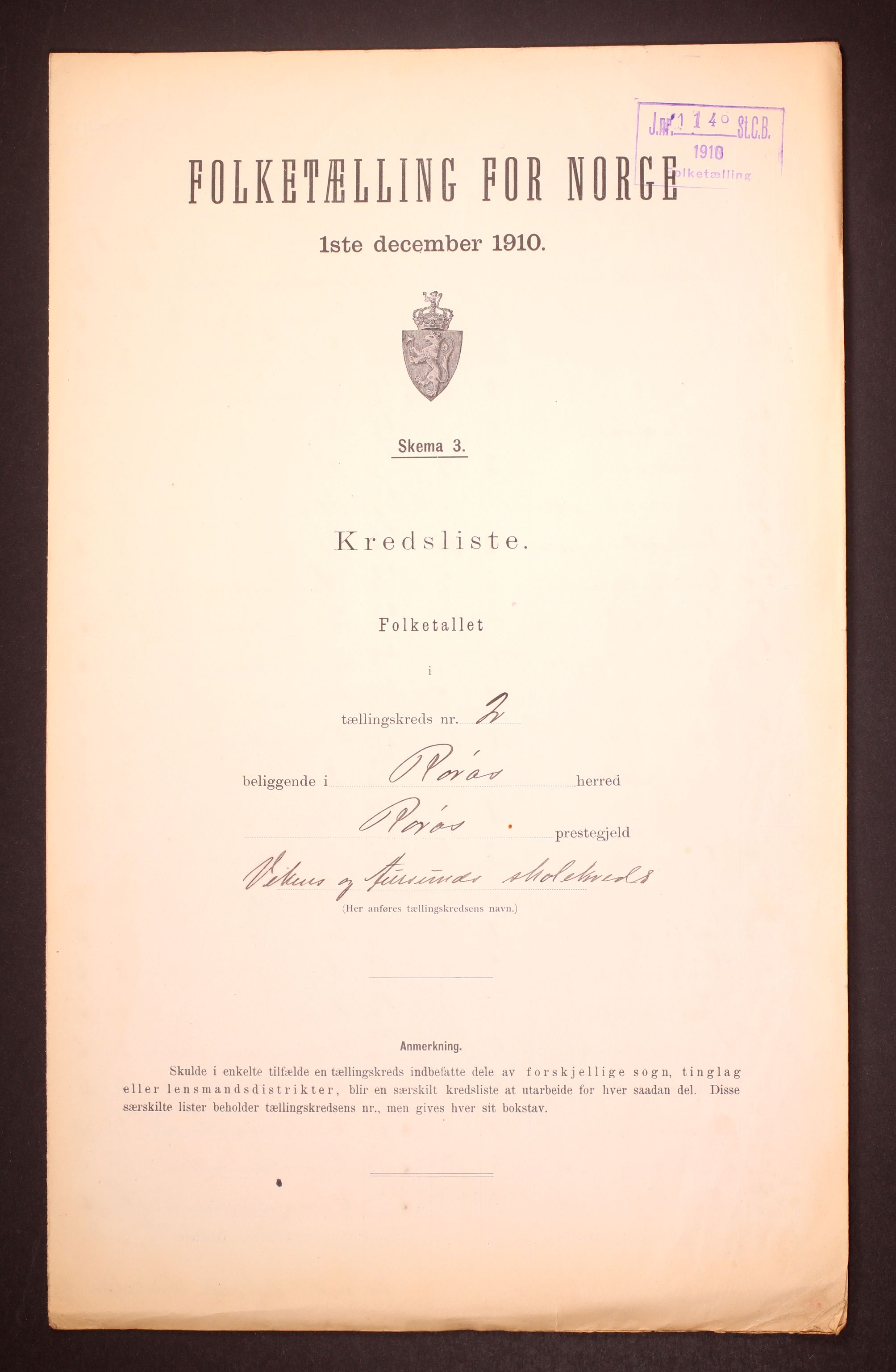 RA, Folketelling 1910 for 1640 Røros herred, 1910, s. 8