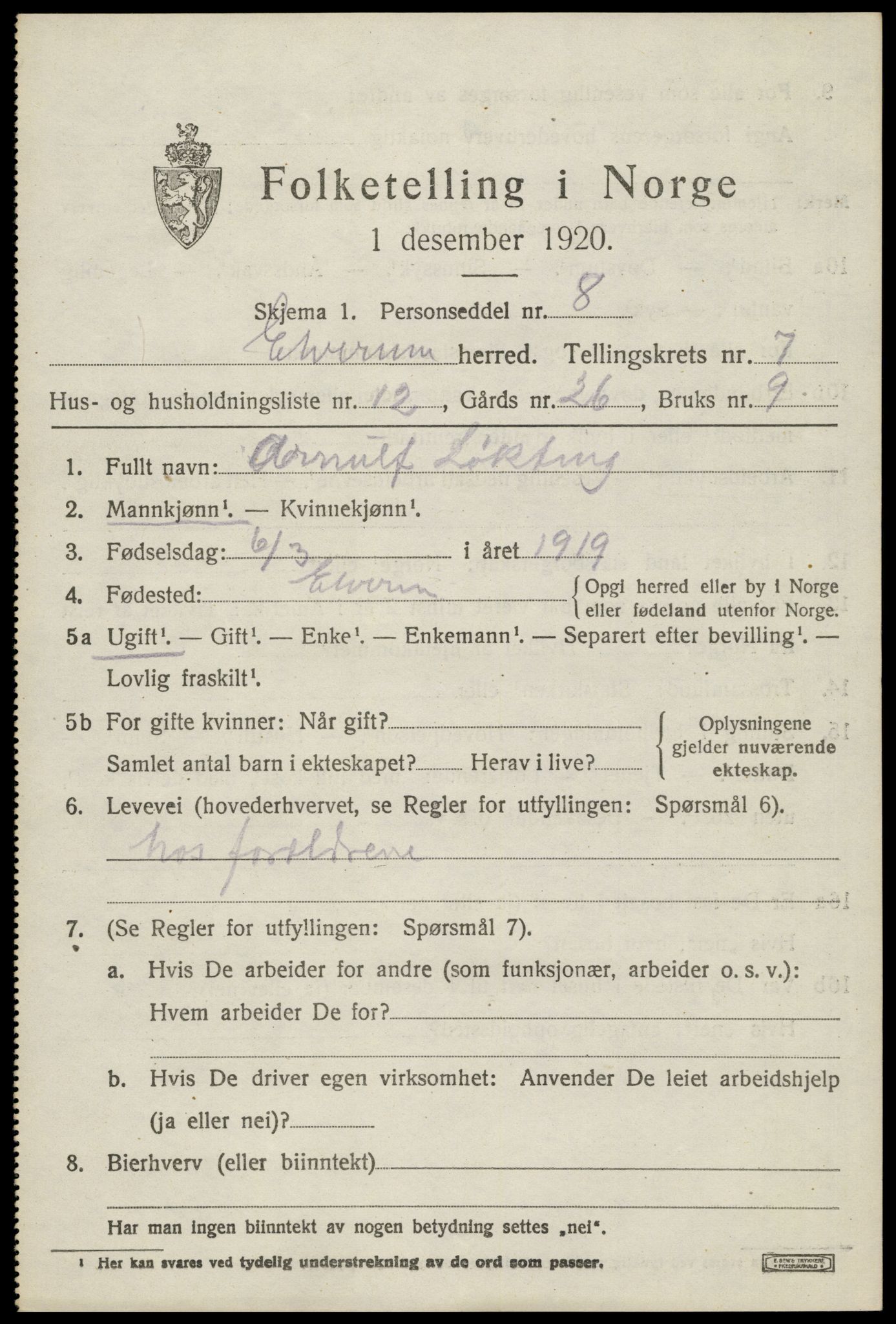 SAH, Folketelling 1920 for 0427 Elverum herred, 1920, s. 11090