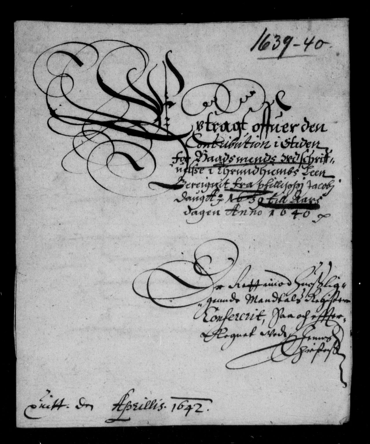 Rentekammeret inntil 1814, Reviderte regnskaper, Lensregnskaper, RA/EA-5023/R/Rb/Rbw/L0067: Trondheim len, 1639-1641