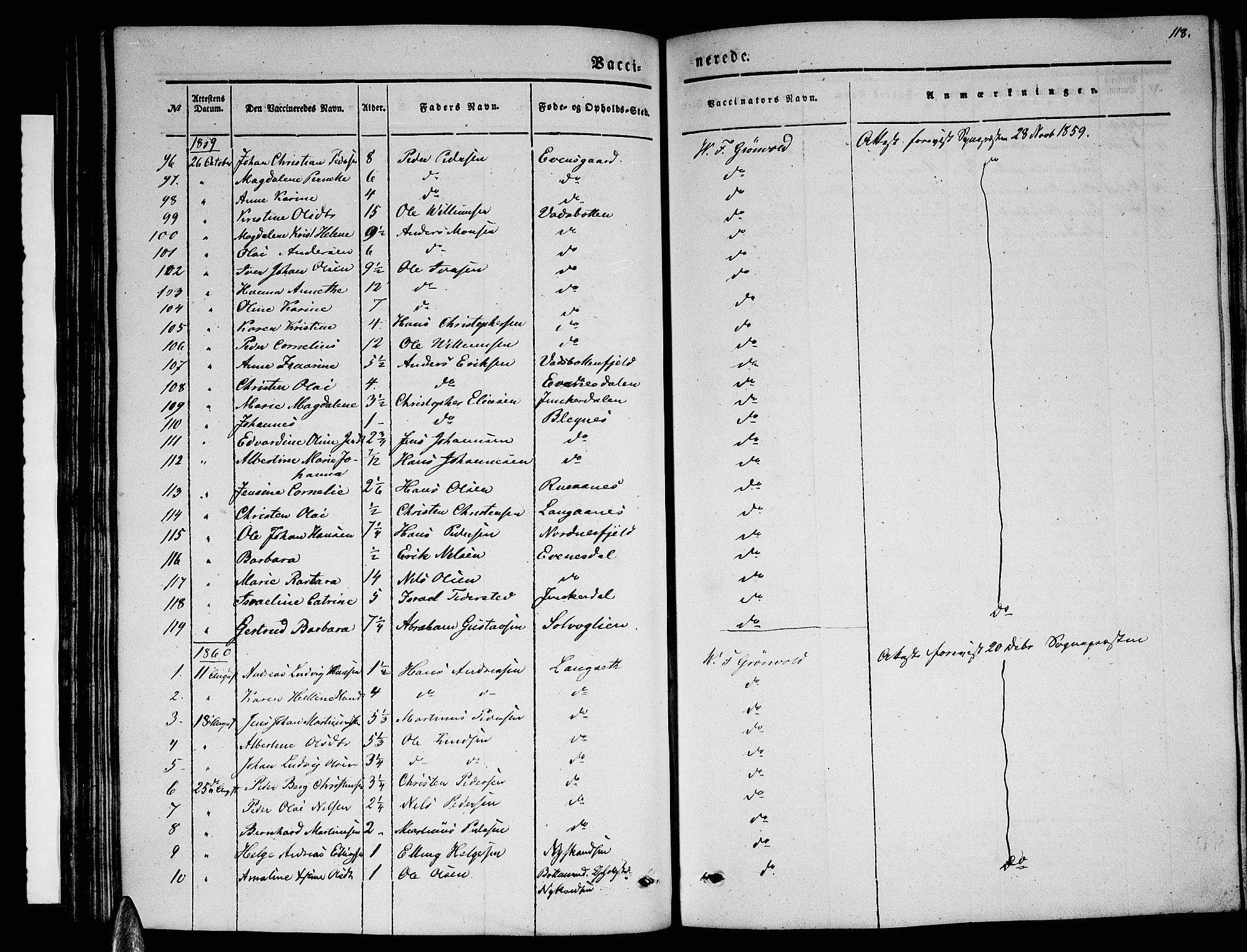Ministerialprotokoller, klokkerbøker og fødselsregistre - Nordland, SAT/A-1459/847/L0678: Klokkerbok nr. 847C06, 1854-1870, s. 118