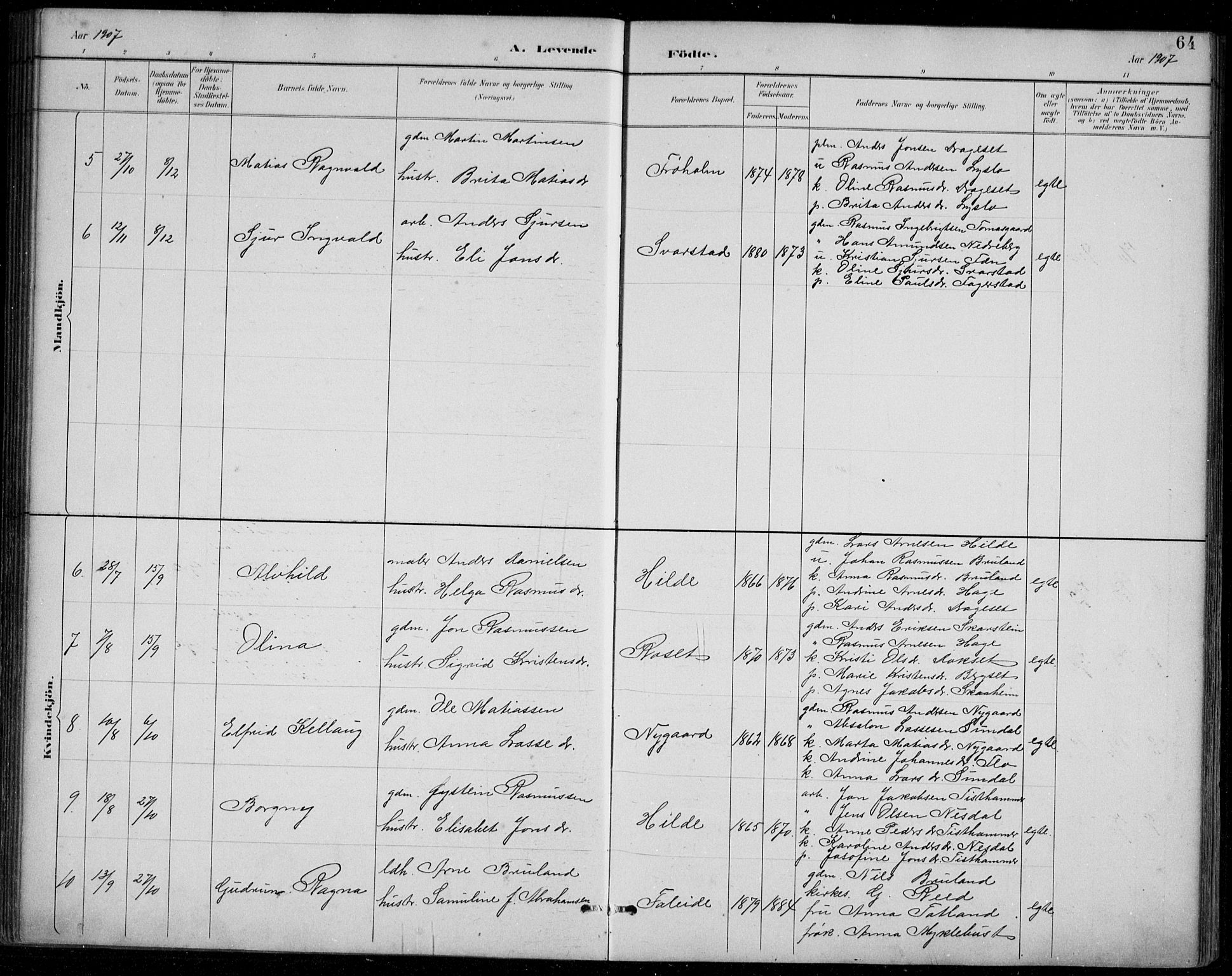 Innvik sokneprestembete, AV/SAB-A-80501: Klokkerbok nr. A 3, 1886-1912, s. 64