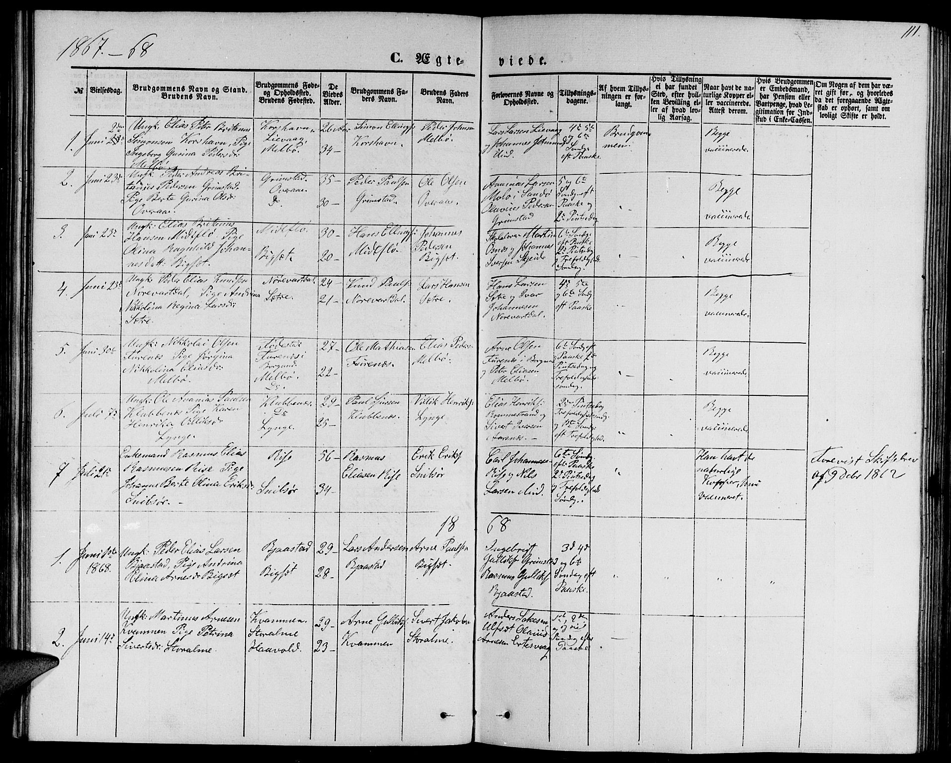 Ministerialprotokoller, klokkerbøker og fødselsregistre - Møre og Romsdal, AV/SAT-A-1454/510/L0124: Klokkerbok nr. 510C01, 1854-1877, s. 111