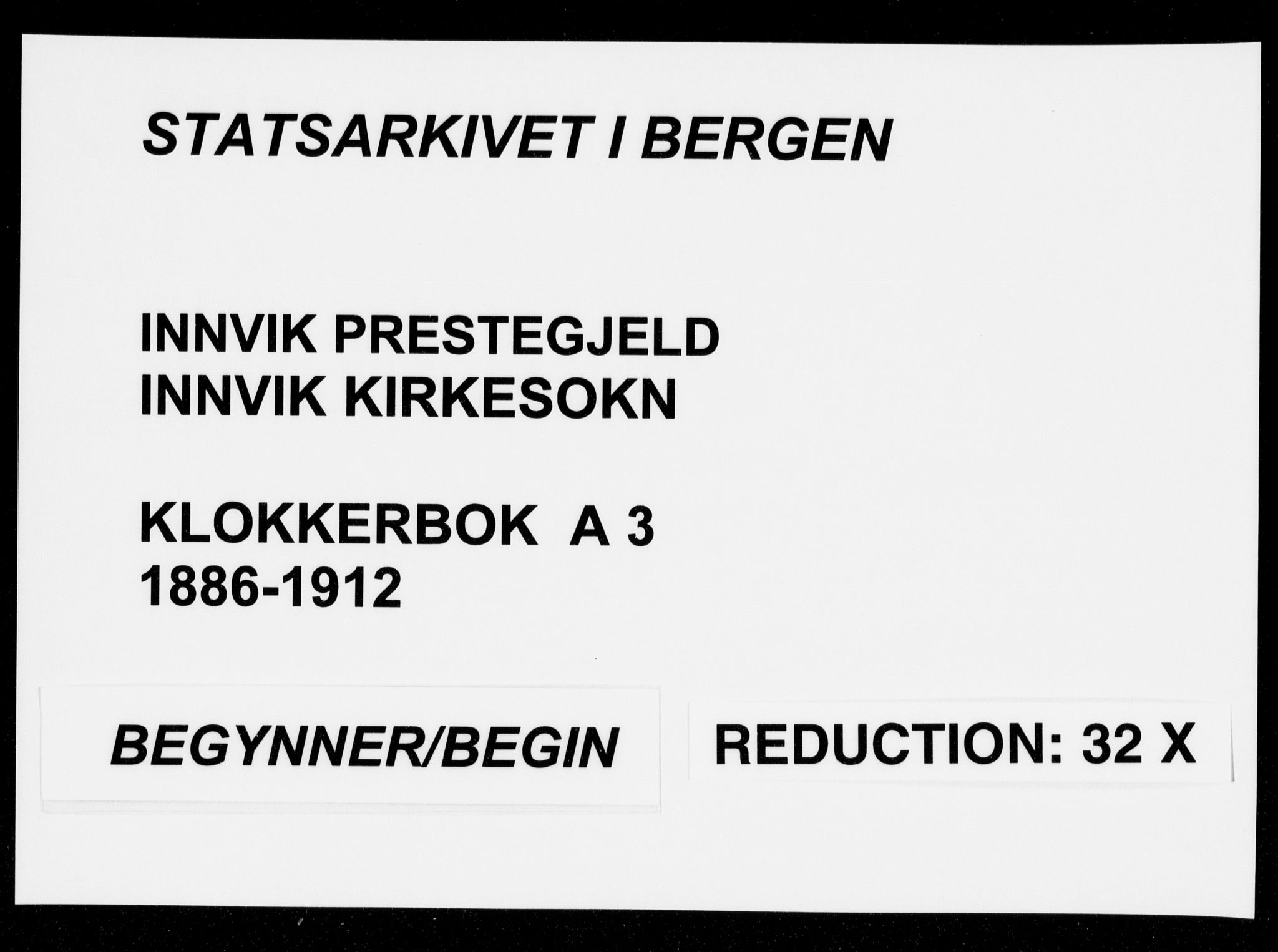 Innvik sokneprestembete, AV/SAB-A-80501: Klokkerbok nr. A 3, 1886-1912