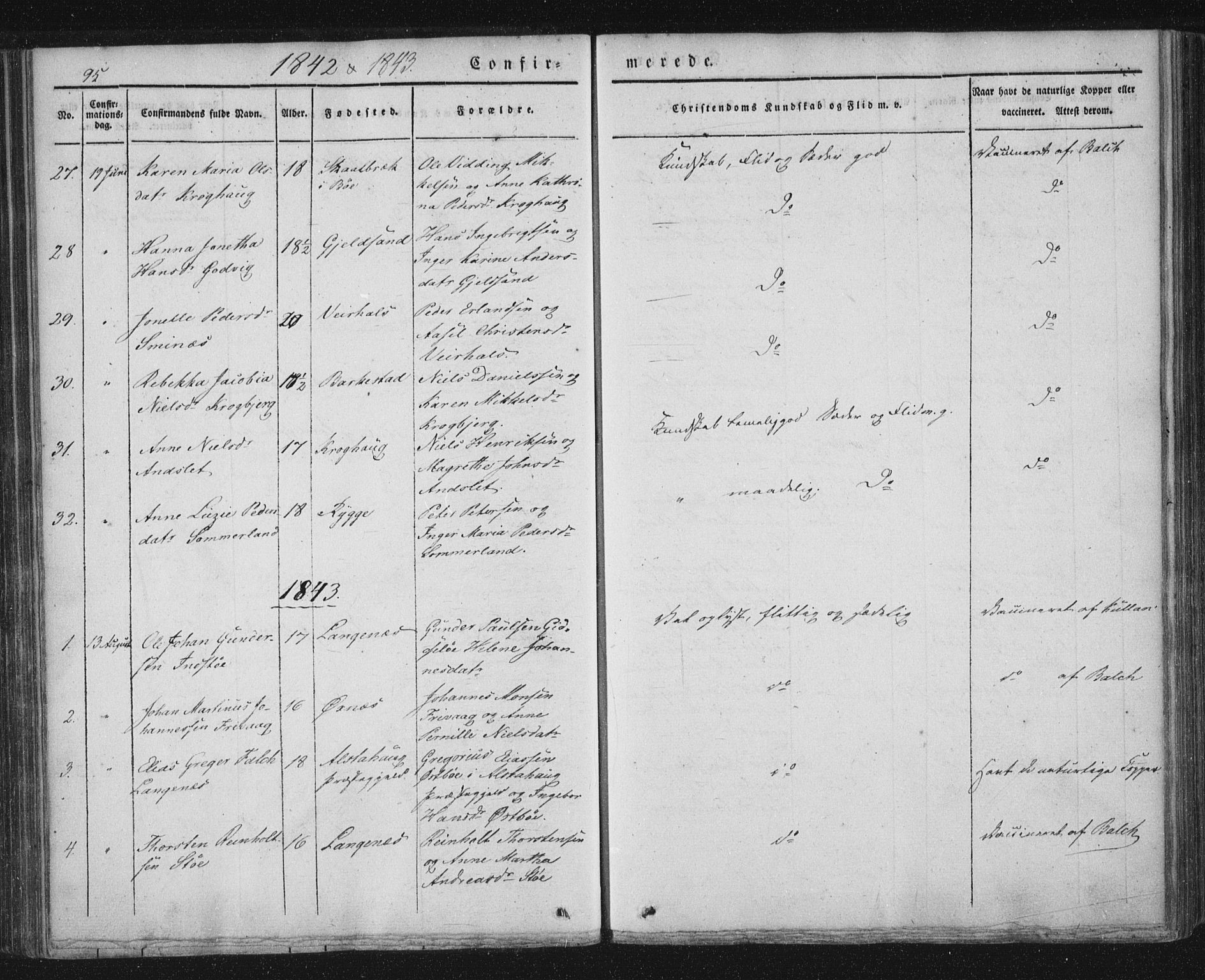 Ministerialprotokoller, klokkerbøker og fødselsregistre - Nordland, SAT/A-1459/893/L1332: Ministerialbok nr. 893A05, 1841-1858, s. 95