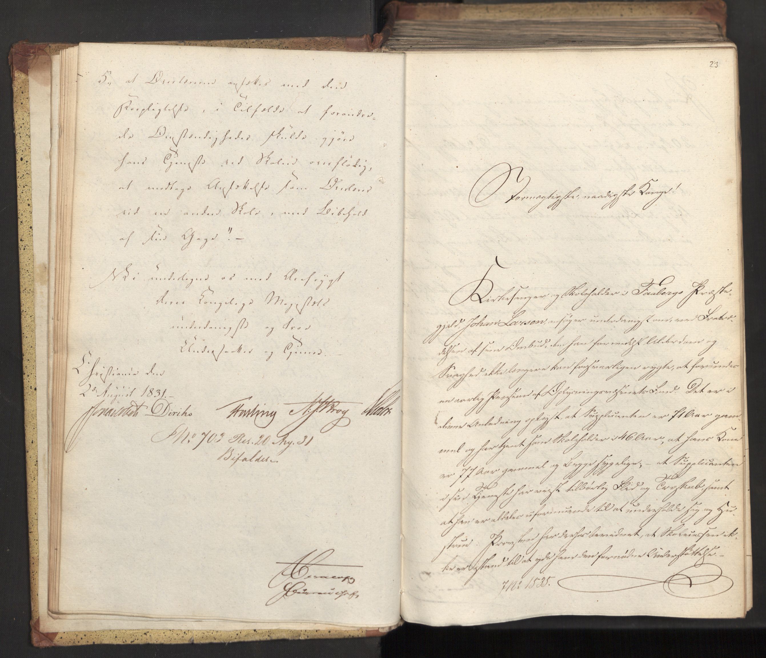Statsrådsavdelingen i Stockholm, AV/RA-S-1003/D/Da/L0073: Regjeringsinnstillinger nr. 1534-1699, 1831, s. 18