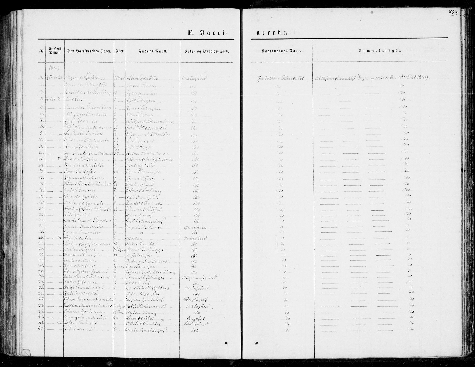 Ministerialprotokoller, klokkerbøker og fødselsregistre - Møre og Romsdal, AV/SAT-A-1454/528/L0397: Ministerialbok nr. 528A08, 1848-1858, s. 292