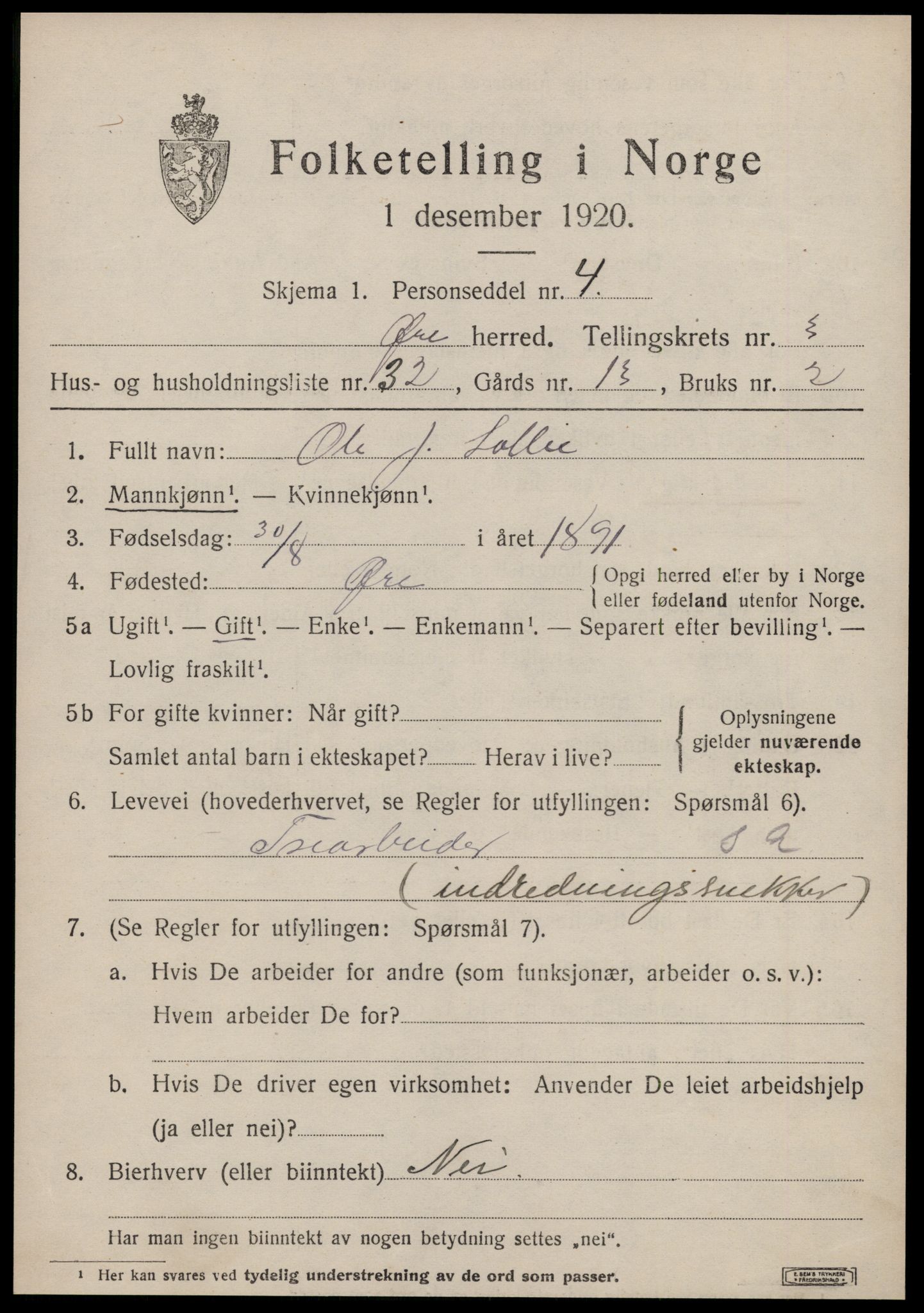 SAT, Folketelling 1920 for 1558 Øre herred, 1920, s. 1959
