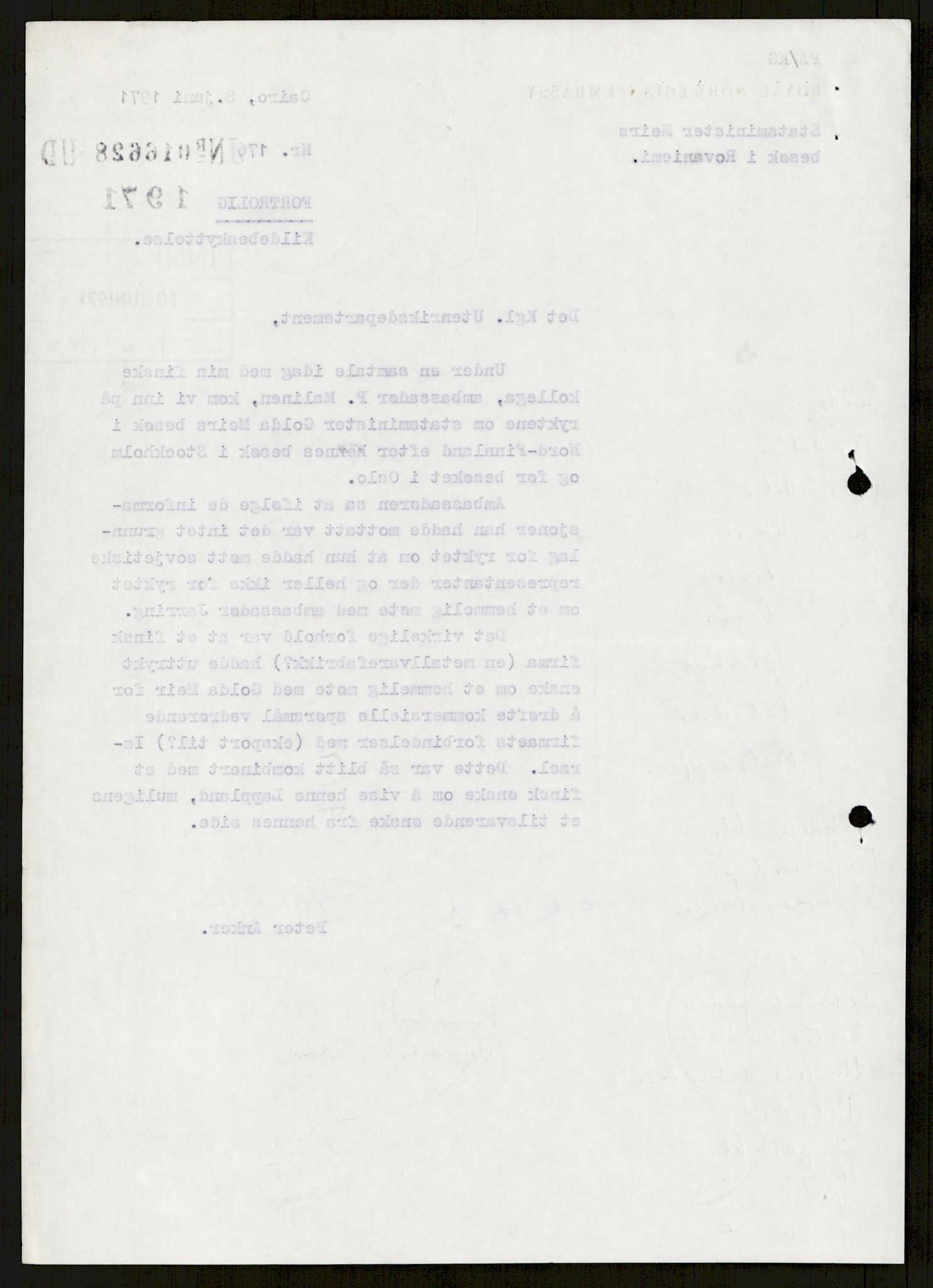 Utenriksdepartementet, hovedarkiv, AV/RA-S-6794/D/Db/Dba/L0776/0003: Verdenspolitikk. Fremmede staters politikk (G.L.) / Israel: Politikk (2 mapper), 1970-1972, s. 171
