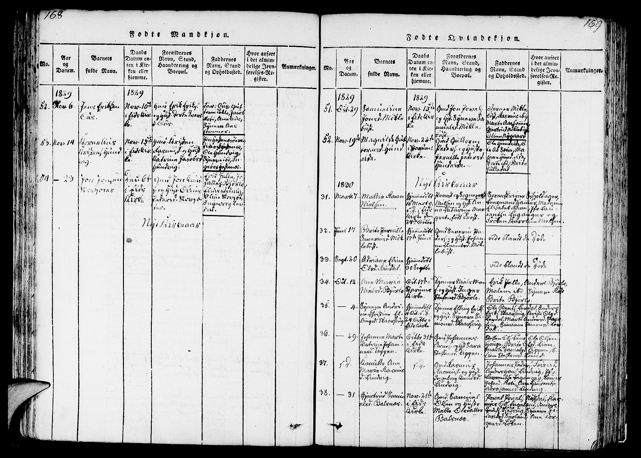 Eid sokneprestembete, AV/SAB-A-82301/H/Haa/Haaa/L0005: Ministerialbok nr. A 5, 1816-1830, s. 168-169