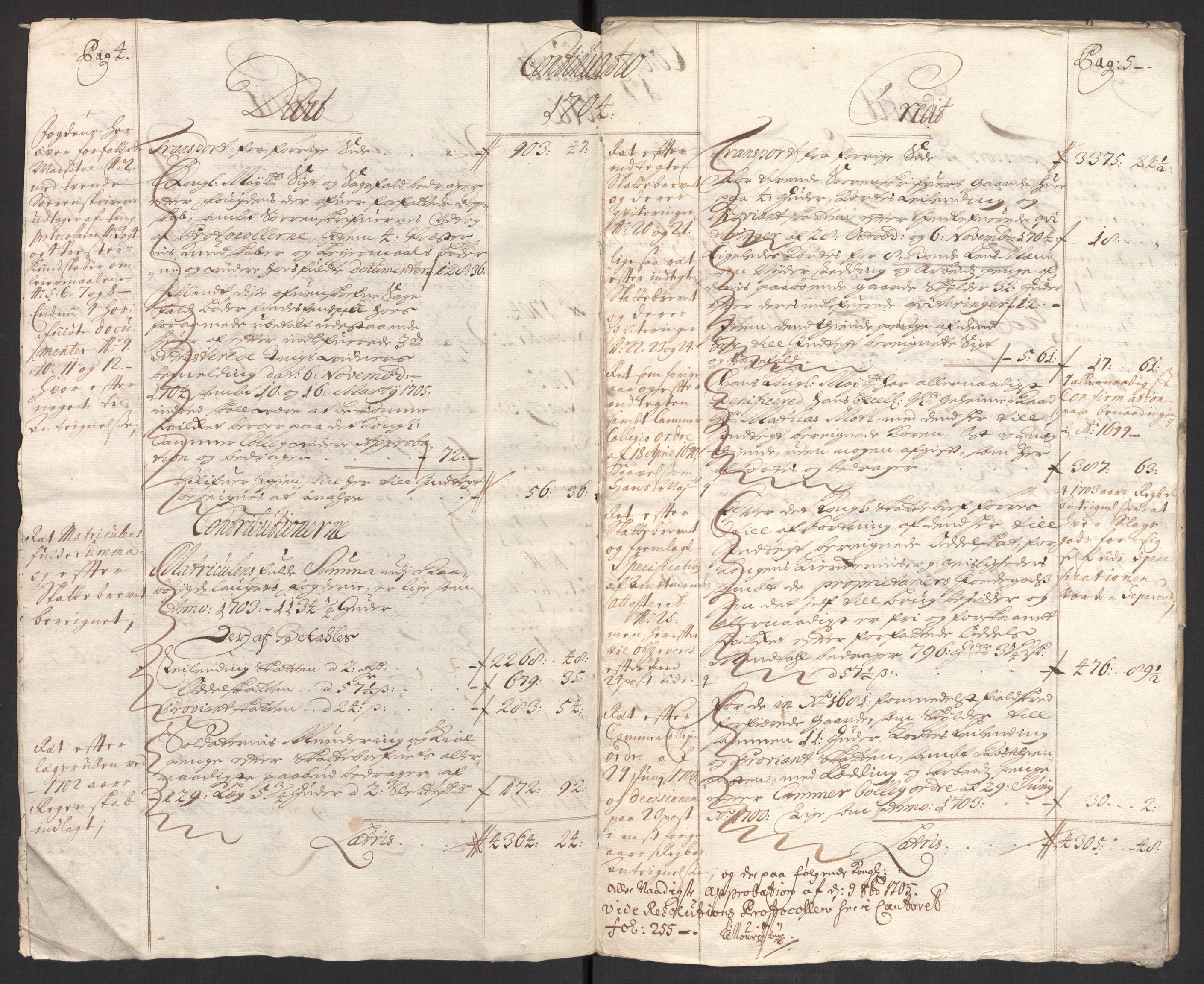 Rentekammeret inntil 1814, Reviderte regnskaper, Fogderegnskap, RA/EA-4092/R40/L2447: Fogderegnskap Råbyggelag, 1703-1705, s. 219