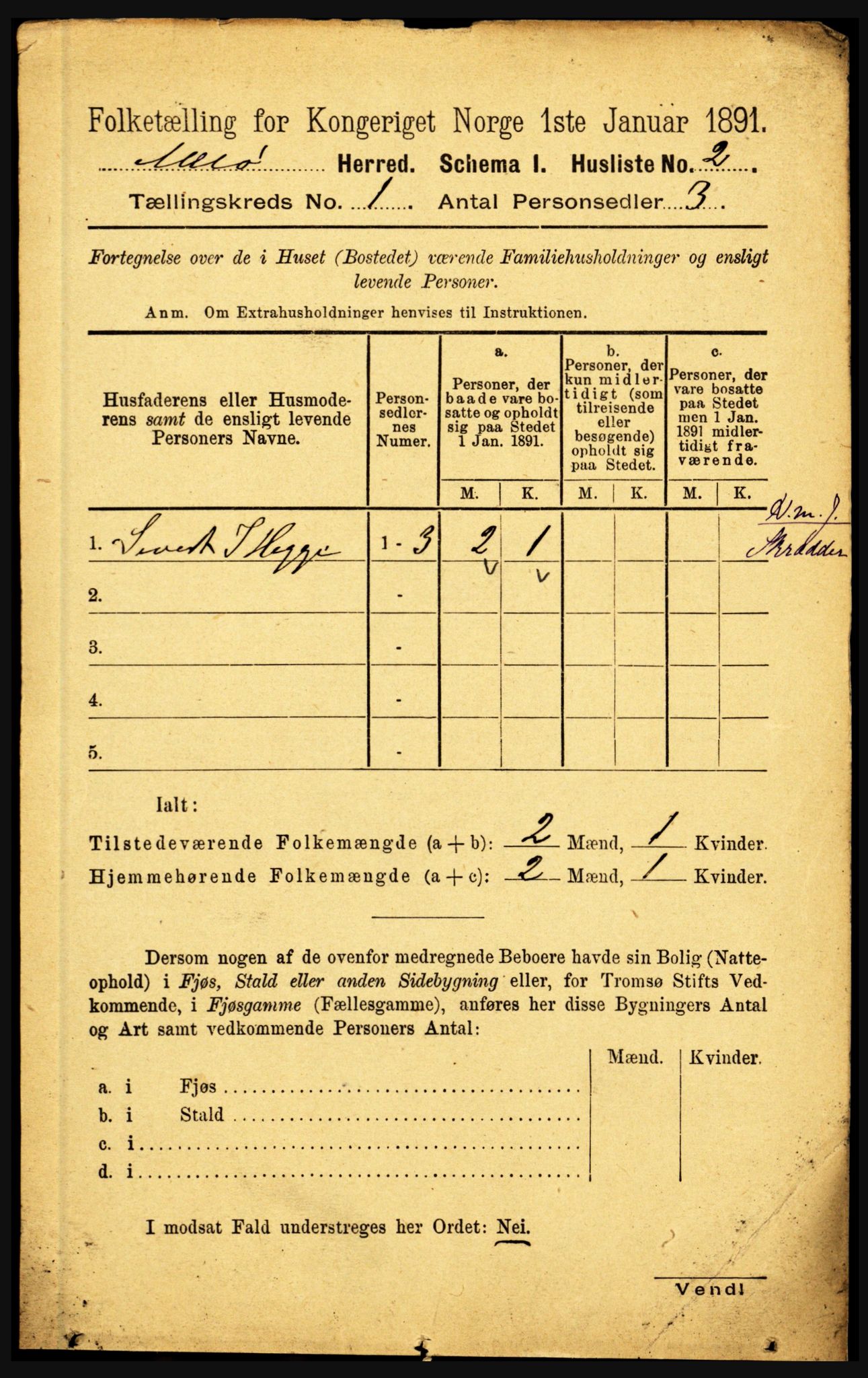 RA, Folketelling 1891 for 1837 Meløy herred, 1891, s. 26