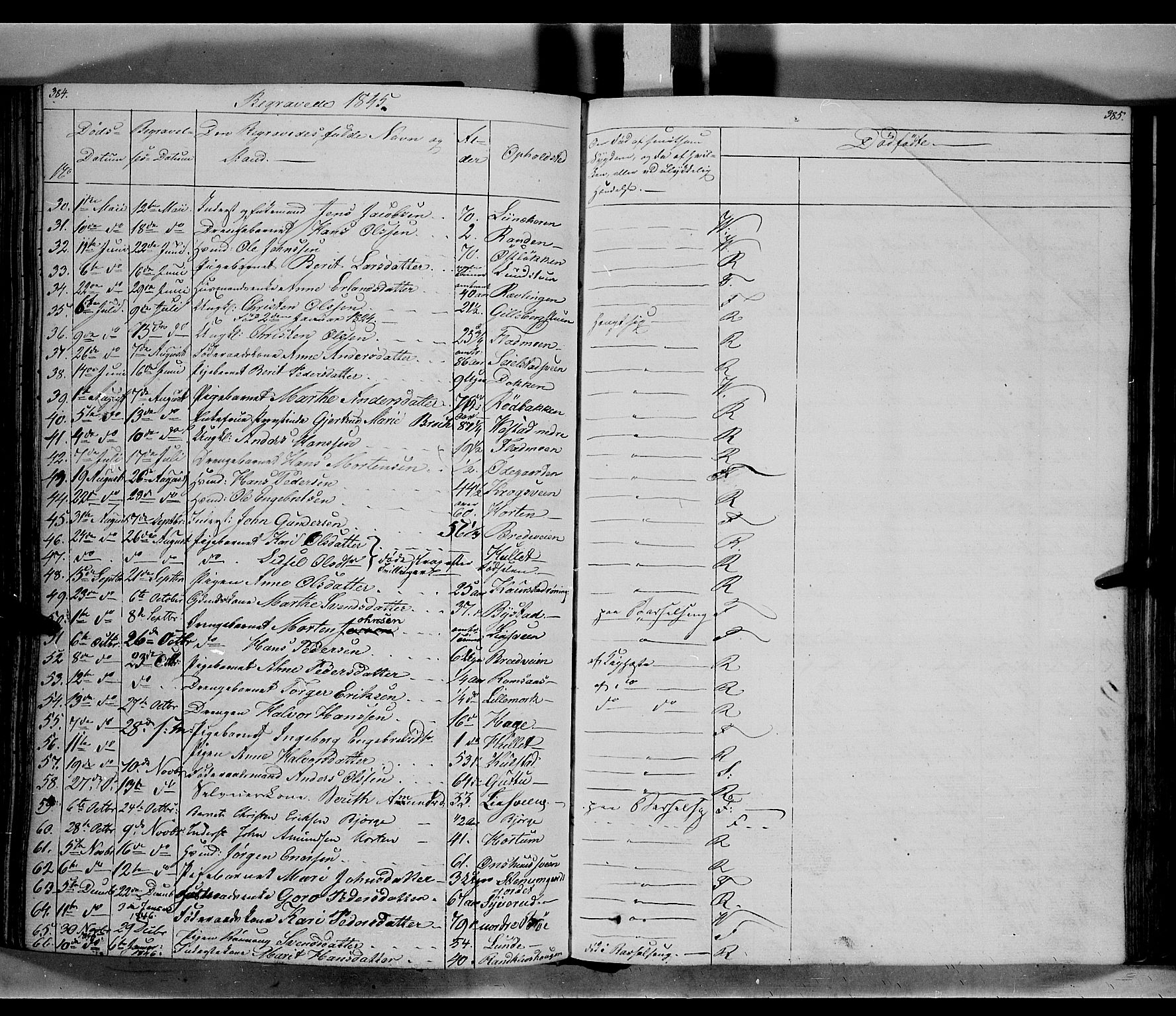 Ringebu prestekontor, AV/SAH-PREST-082/H/Ha/Haa/L0005: Ministerialbok nr. 5, 1839-1848, s. 384-385