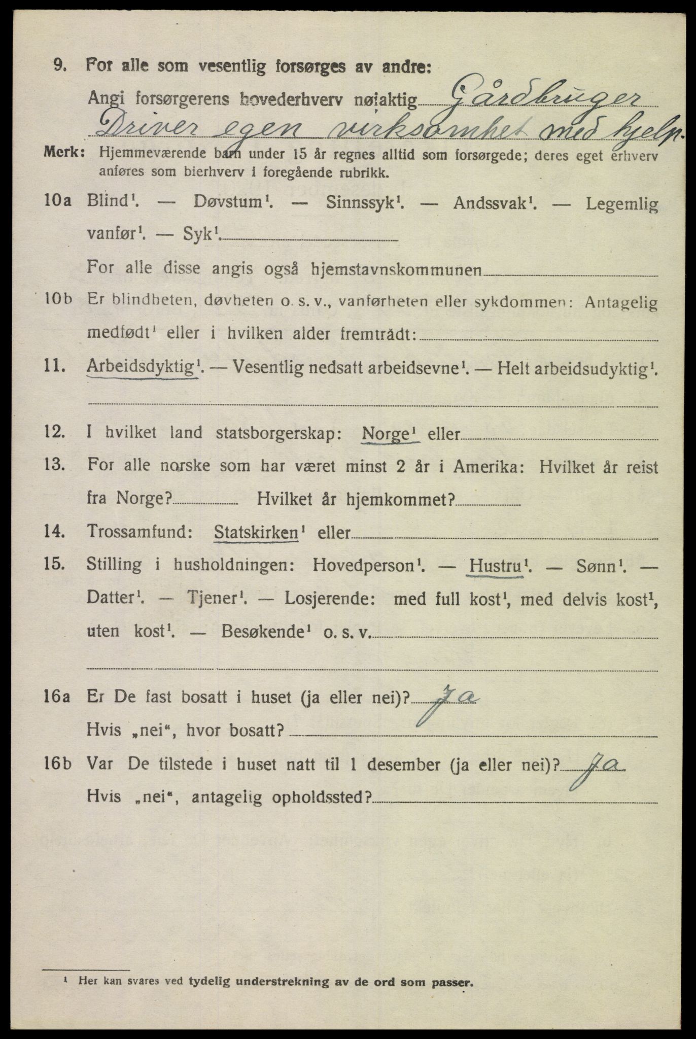 SAK, Folketelling 1920 for 1023 Finsland herred, 1920, s. 1991