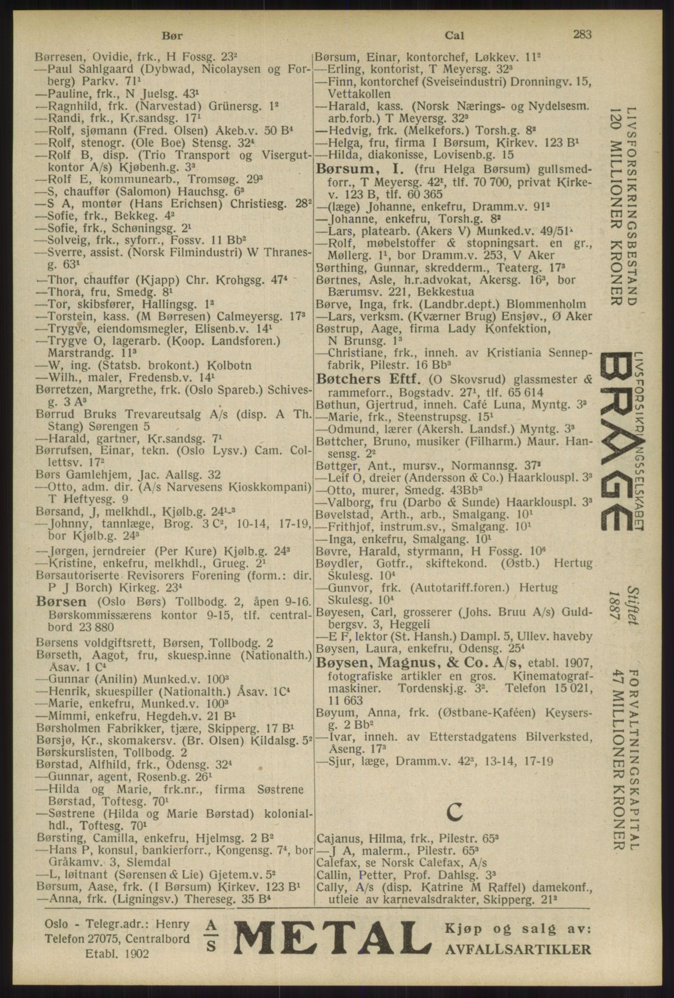 Kristiania/Oslo adressebok, PUBL/-, 1934, s. 283