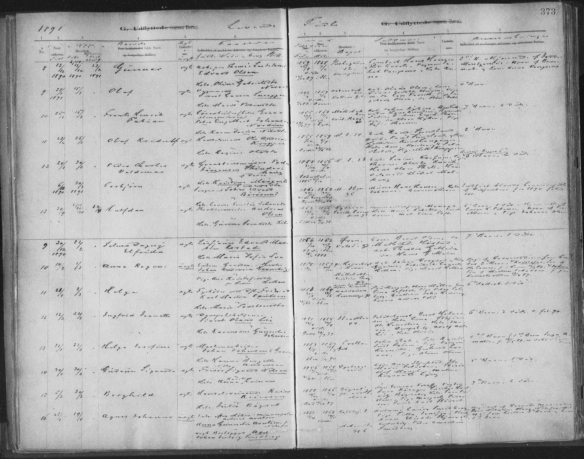 Ministerialprotokoller, klokkerbøker og fødselsregistre - Sør-Trøndelag, SAT/A-1456/603/L0163: Ministerialbok nr. 603A02, 1879-1895, s. 373