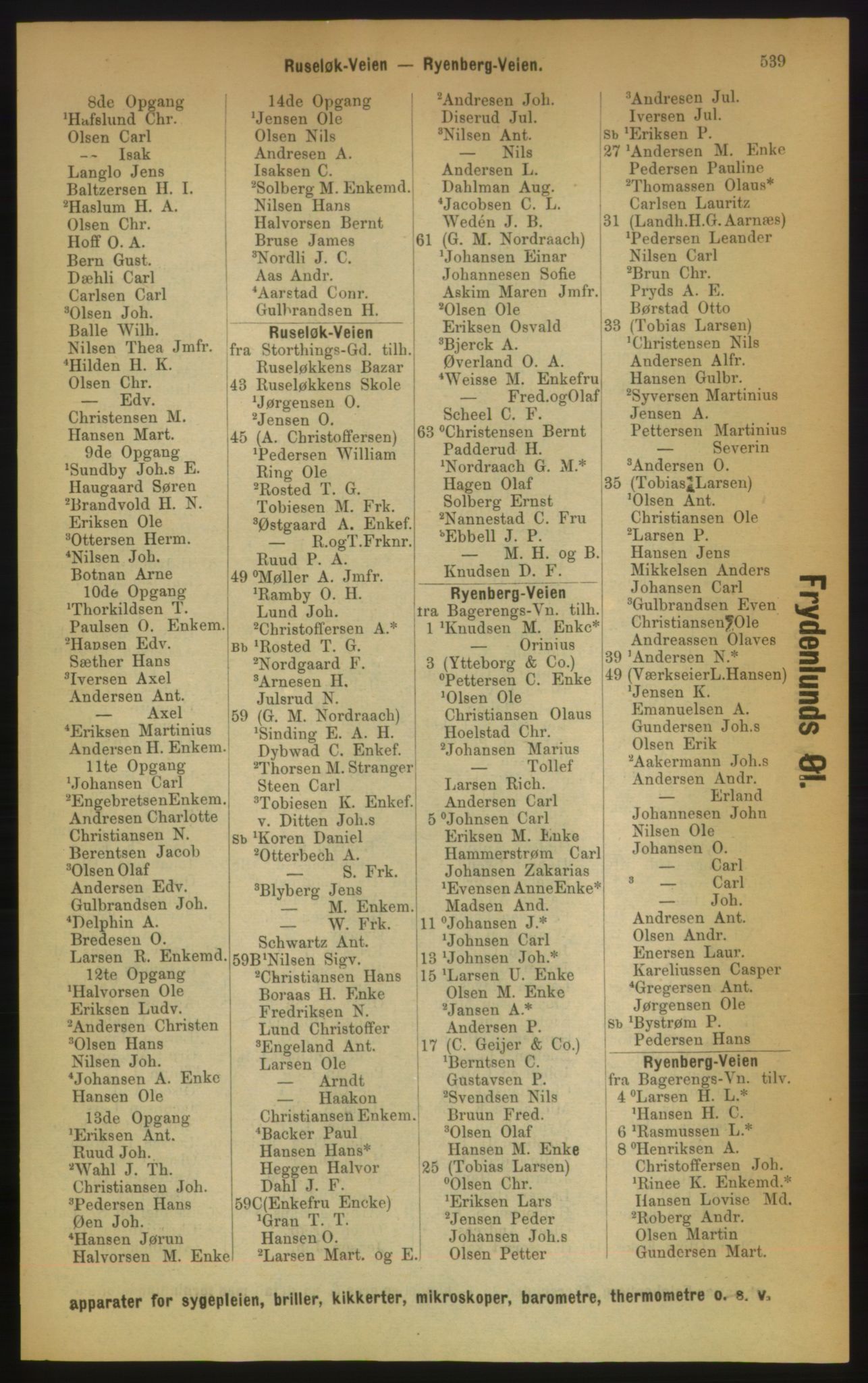 Kristiania/Oslo adressebok, PUBL/-, 1889, s. 539