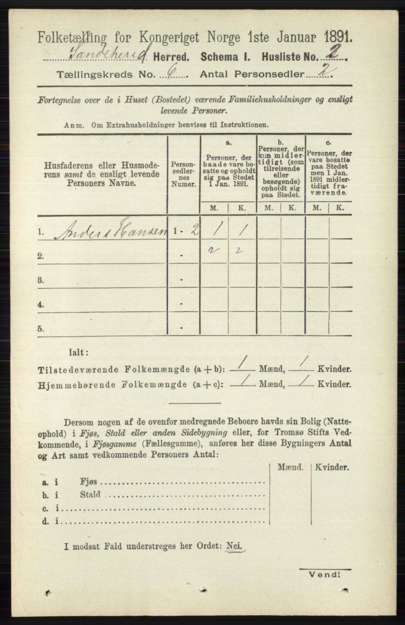 RA, Folketelling 1891 for 0724 Sandeherred herred, 1891, s. 3420