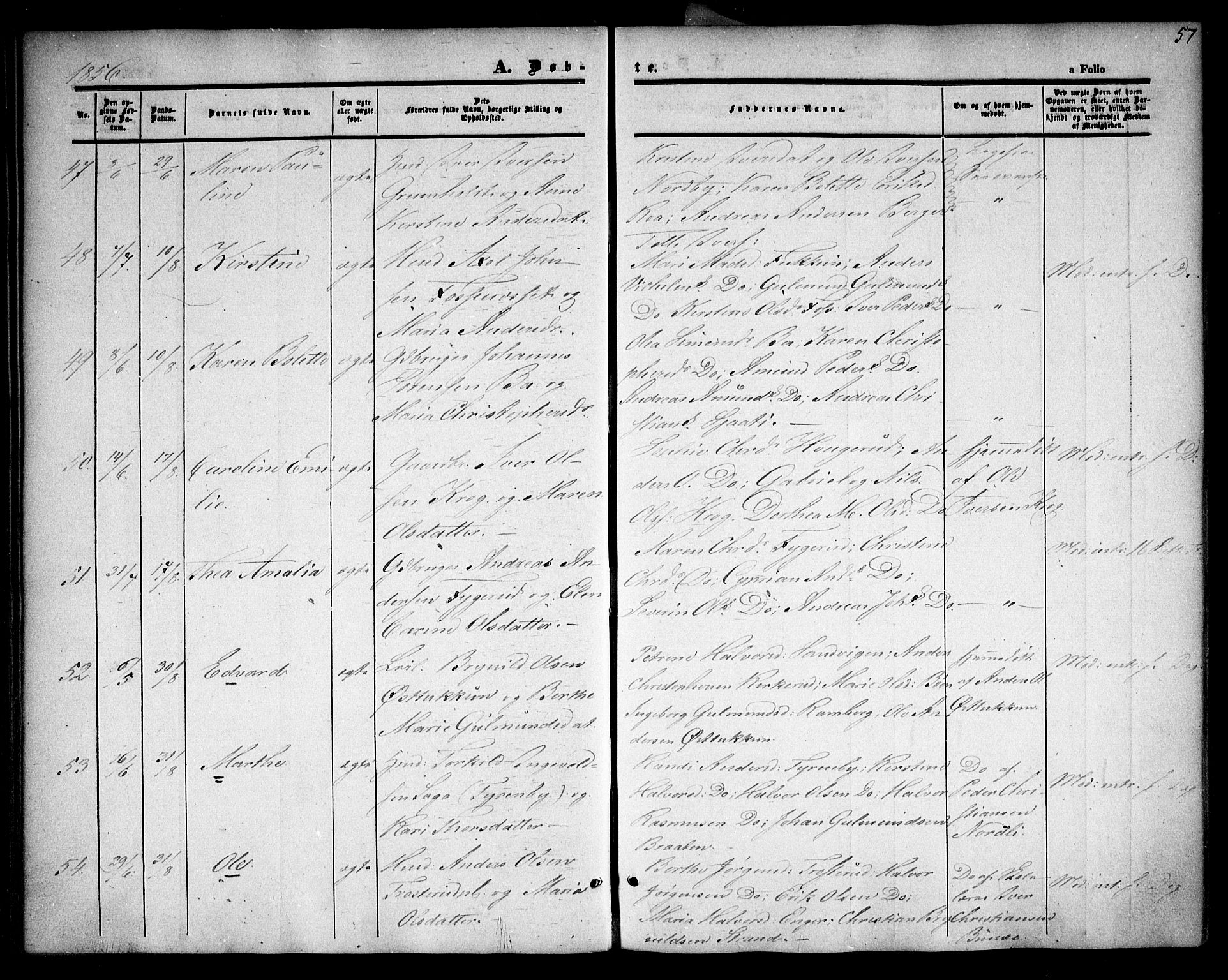 Rødenes prestekontor Kirkebøker, AV/SAO-A-2005/F/Fa/L0006: Ministerialbok nr. I 6, 1850-1859, s. 57