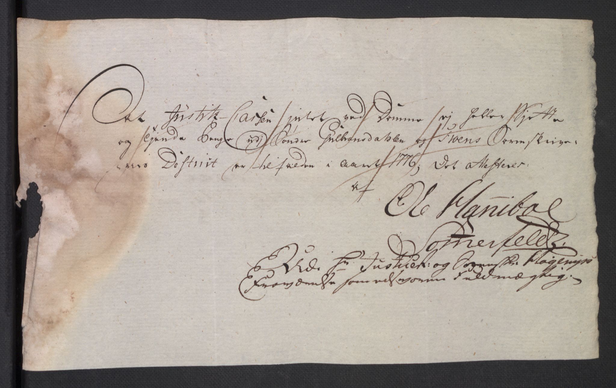 Rentekammeret inntil 1814, Reviderte regnskaper, Mindre regnskaper, RA/EA-4068/Rb/L0014: Opplands amt, 1771-1779, s. 43