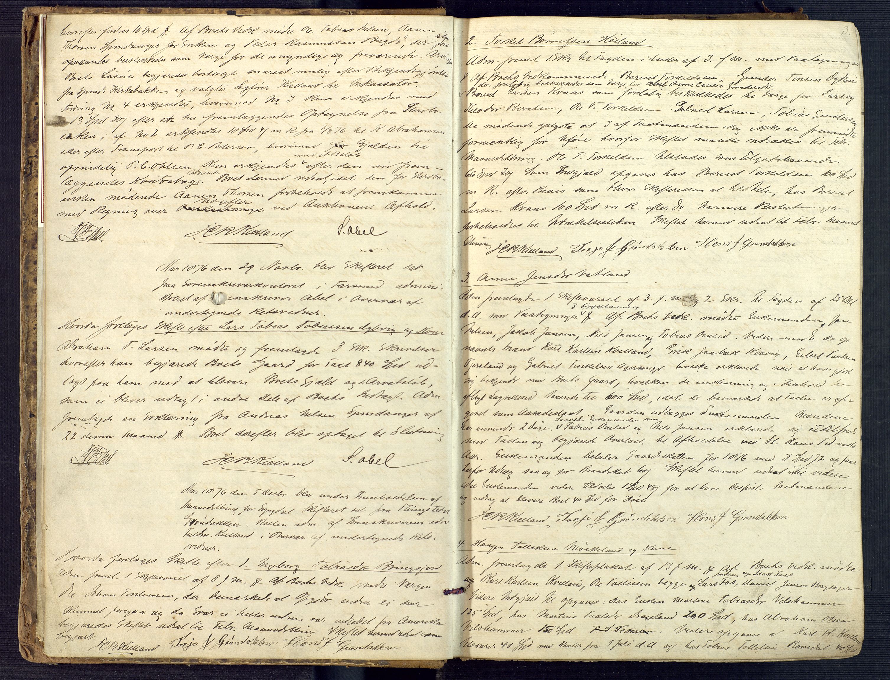 Lyngdal sorenskriveri, AV/SAK-1221-0004/H/Hc/L0873: Skiftebehandlingsprotokoll nr. 7, 1876-1884, s. 2b-3a