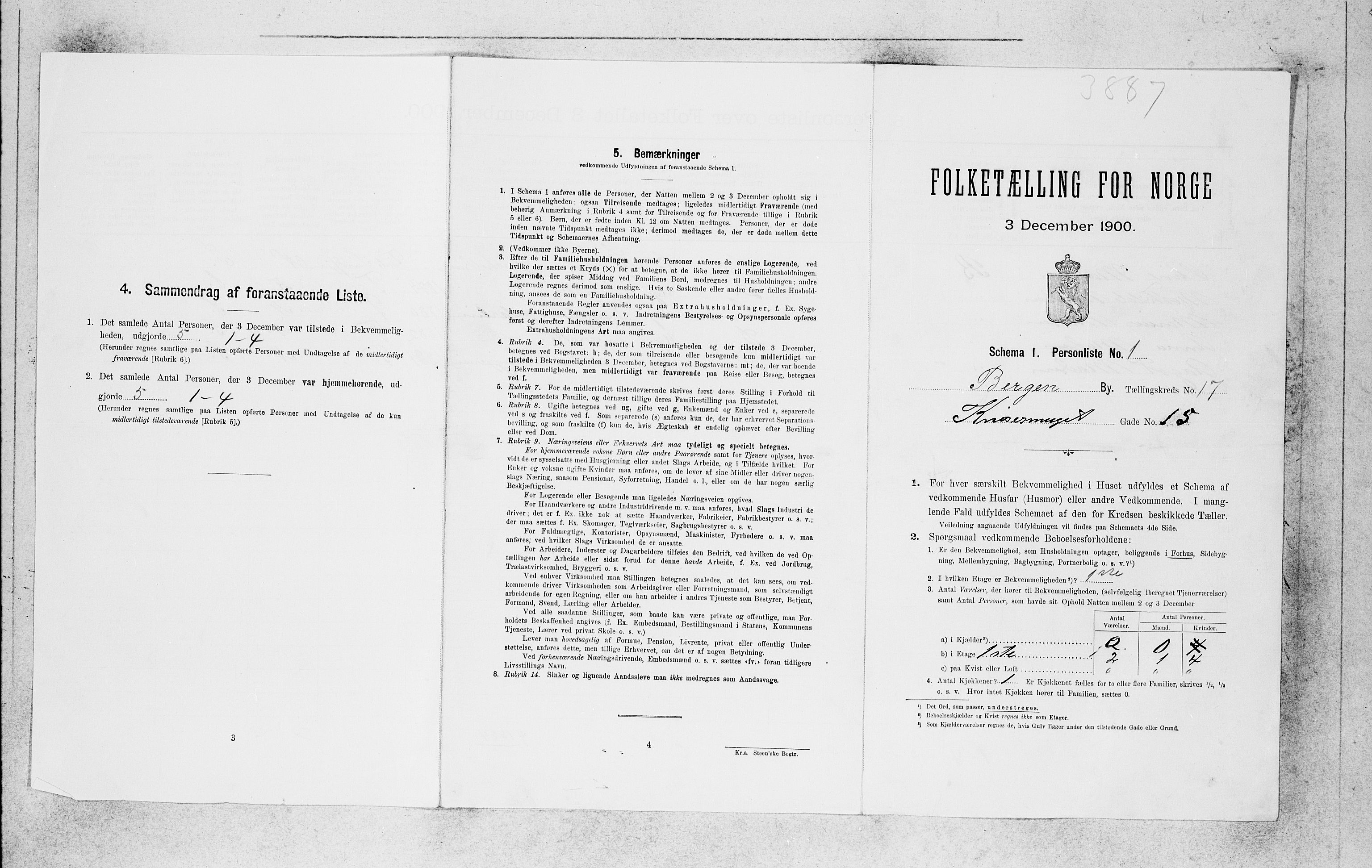 SAB, Folketelling 1900 for 1301 Bergen kjøpstad, 1900, s. 3232