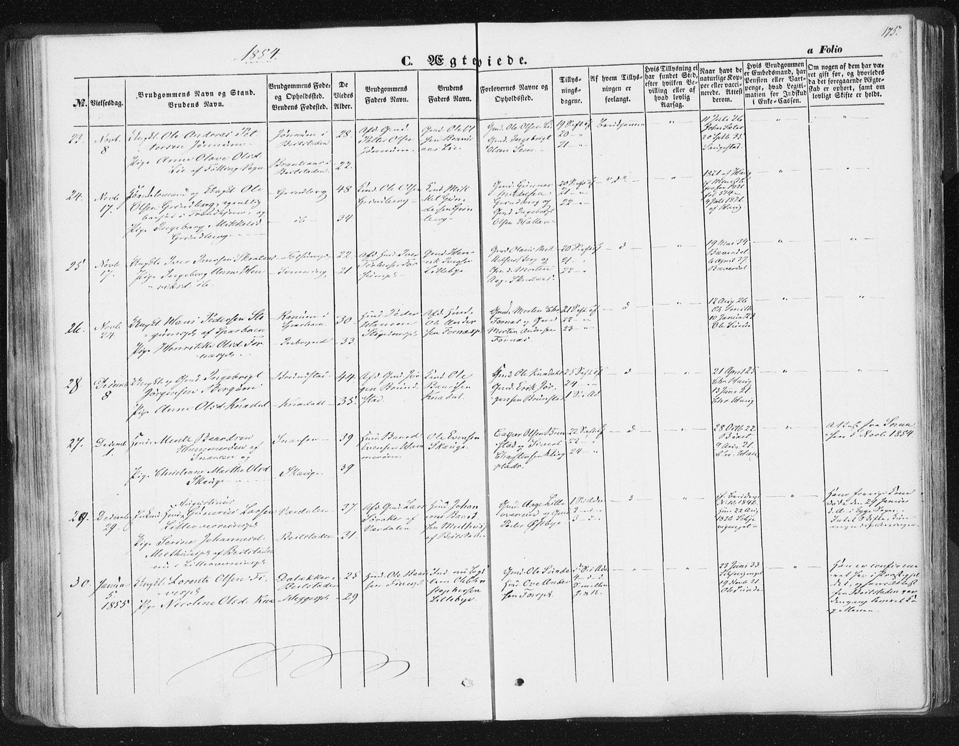 Ministerialprotokoller, klokkerbøker og fødselsregistre - Nord-Trøndelag, SAT/A-1458/746/L0446: Ministerialbok nr. 746A05, 1846-1859, s. 175
