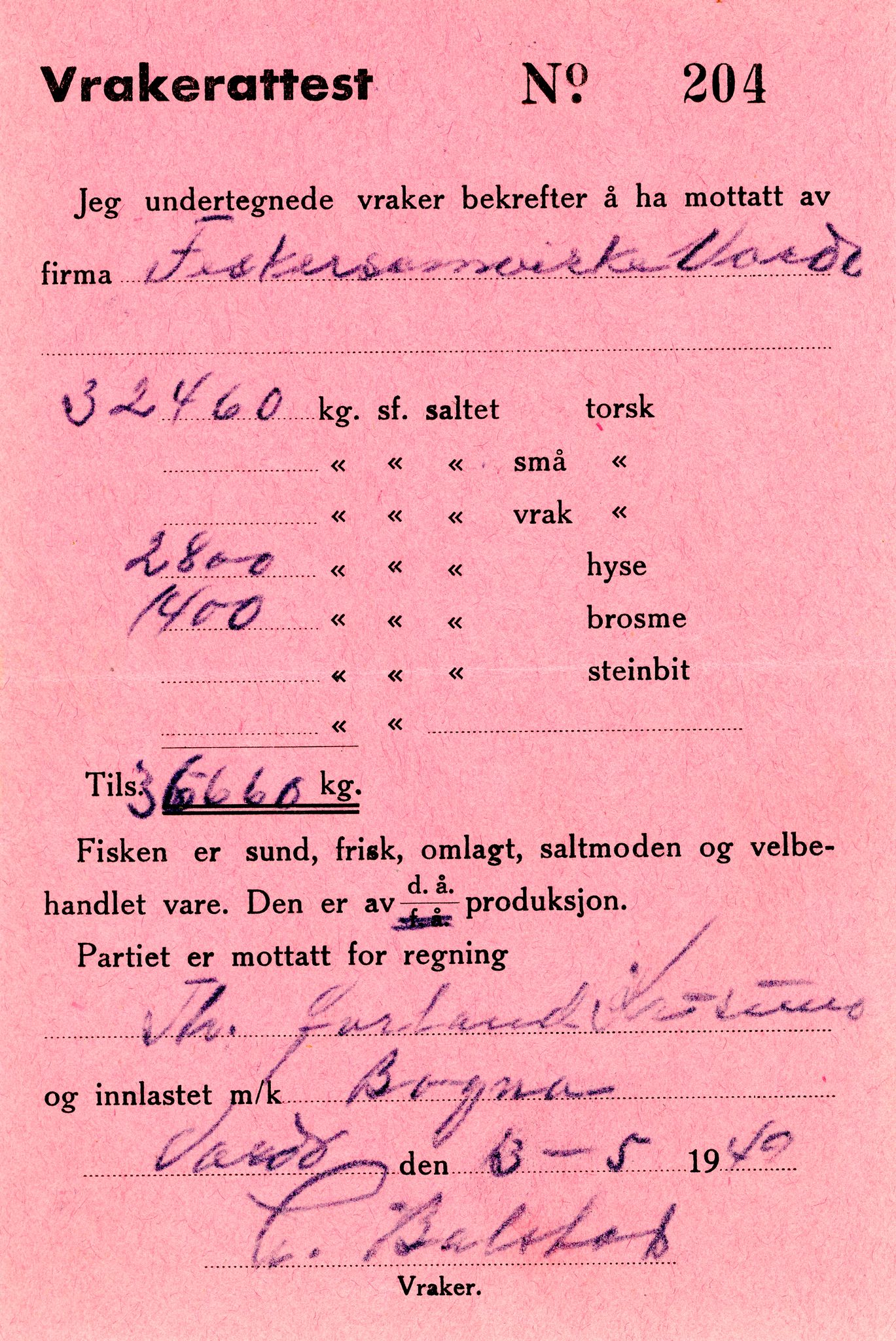 Vardø Fiskersamvirkelag, VAMU/A-0037/D/Da/L0006: Korrespondanse Re-St, 1947-1951