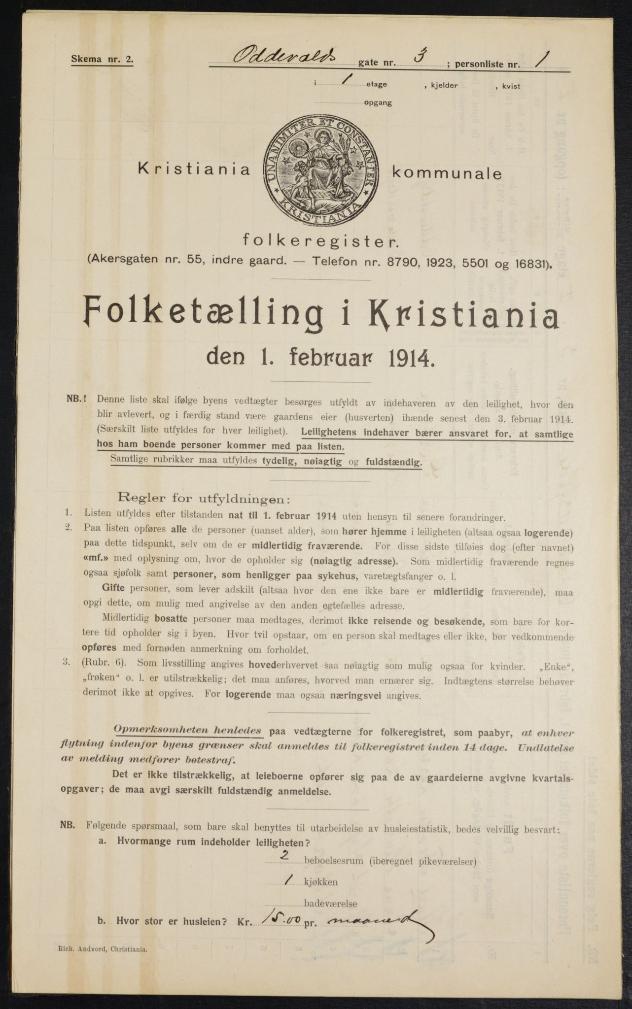 OBA, Kommunal folketelling 1.2.1914 for Kristiania, 1914, s. 74477