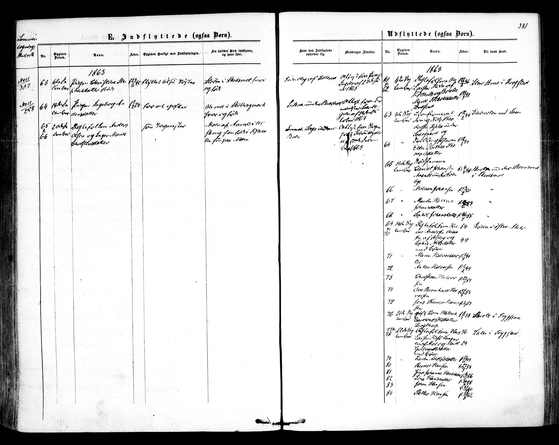 Høland prestekontor Kirkebøker, SAO/A-10346a/F/Fa/L0011: Ministerialbok nr. I 11, 1862-1869, s. 381